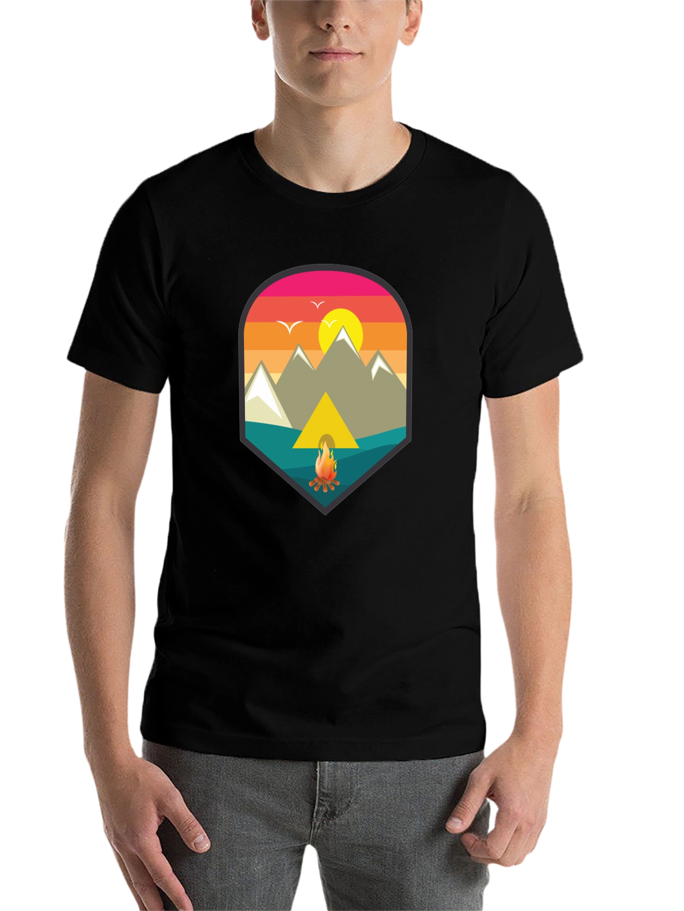 Black Camping Adventure Graphic Tee view 7