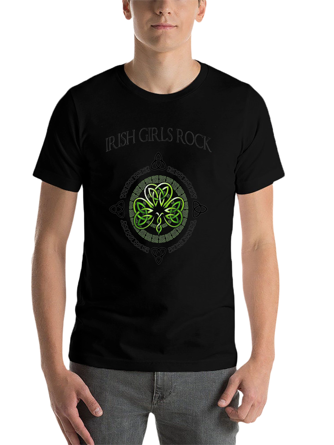Black Irish Girls Rock St. Patrick's Day Shamrock T-Shirt view 7