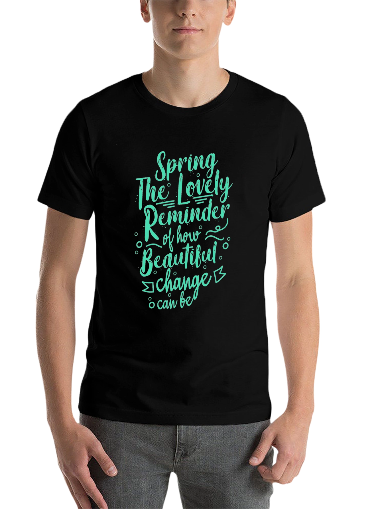 Black Spring Reminder Graphic Tee - Stylish Comfort view 7