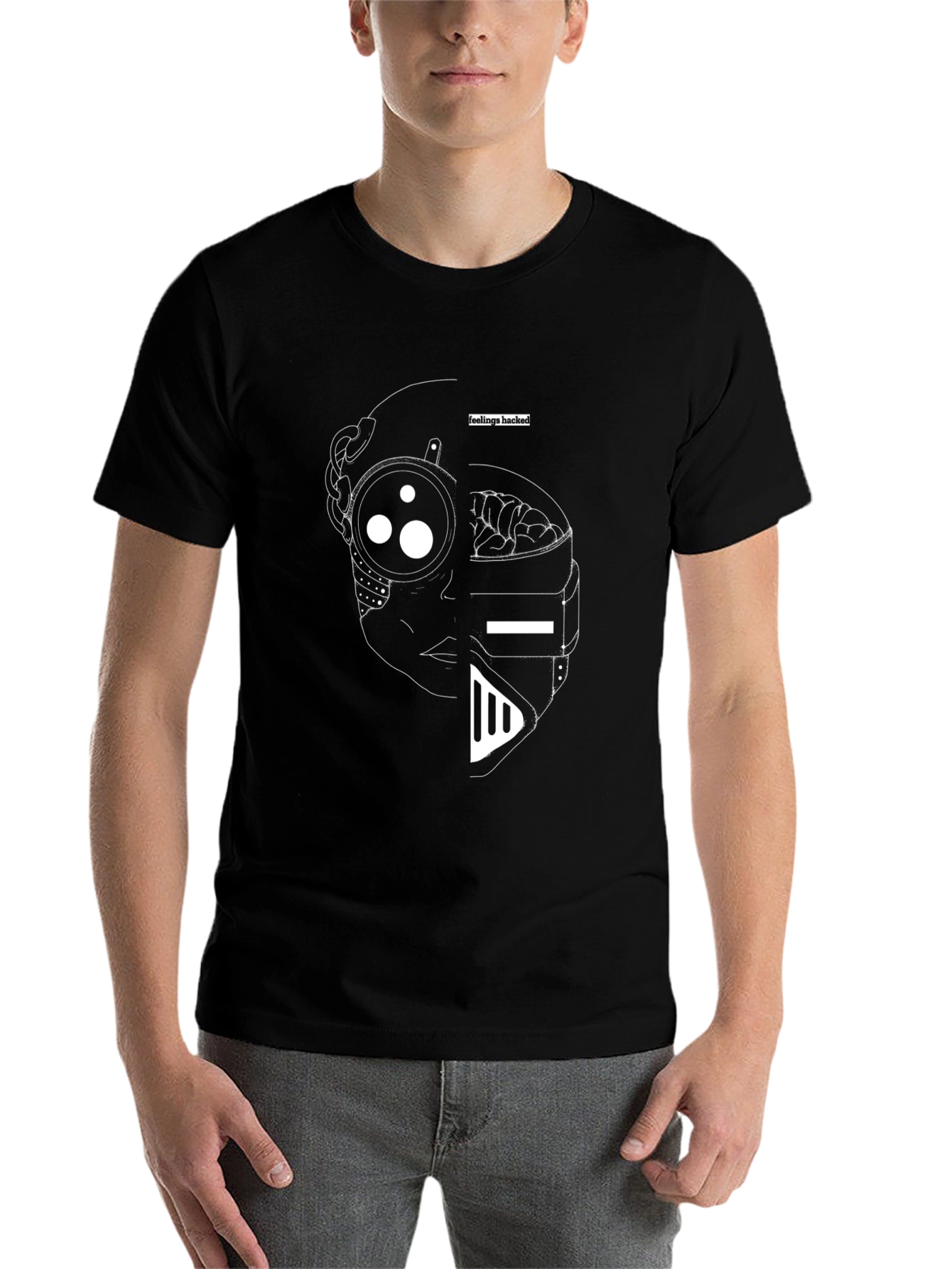 Black Feelings Hacked T-Shirt - Modern Graphic Tee view 7