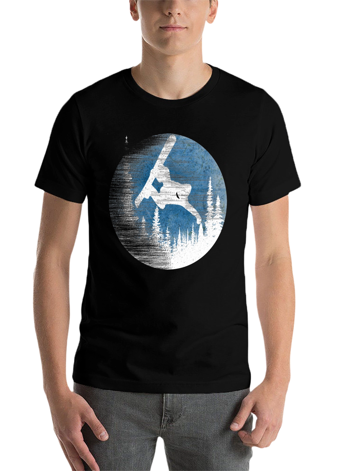 Black Snowboarder T-Shirt - Winter Sports Apparel view 7