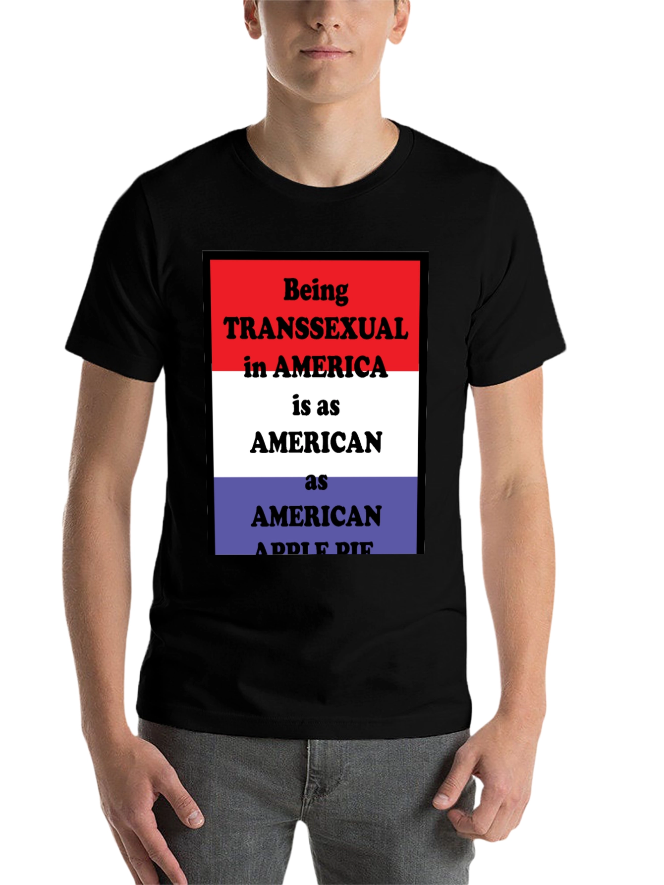 Black Transgender American Pride T-Shirt view 7