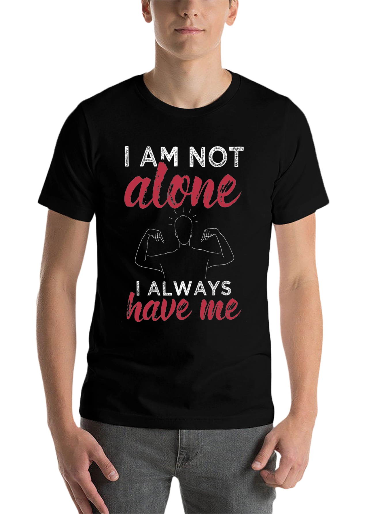 Black I Am Not Alone Graphic T-Shirt view 7