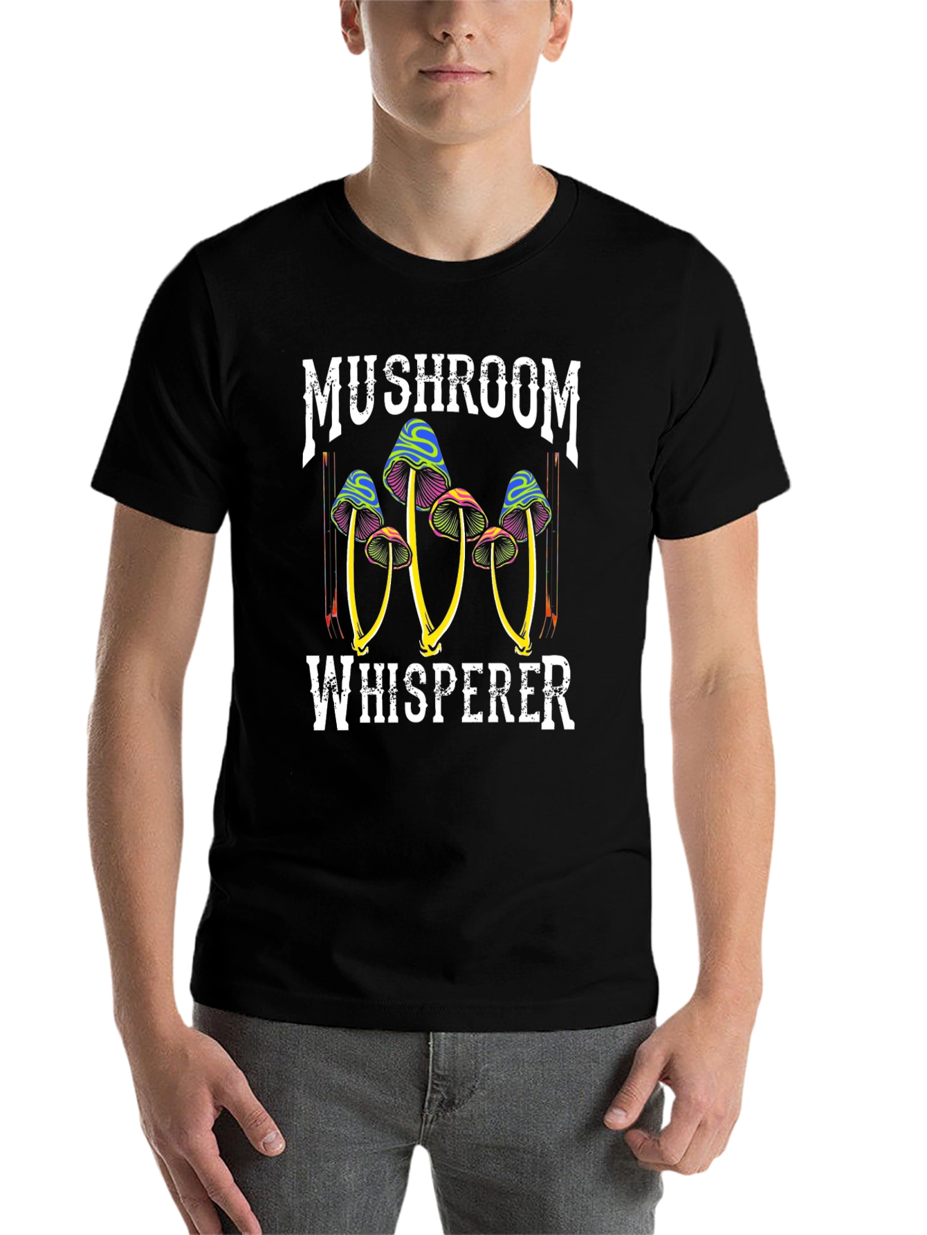 Black Mushroom Whisperer Graphic Tee view 7