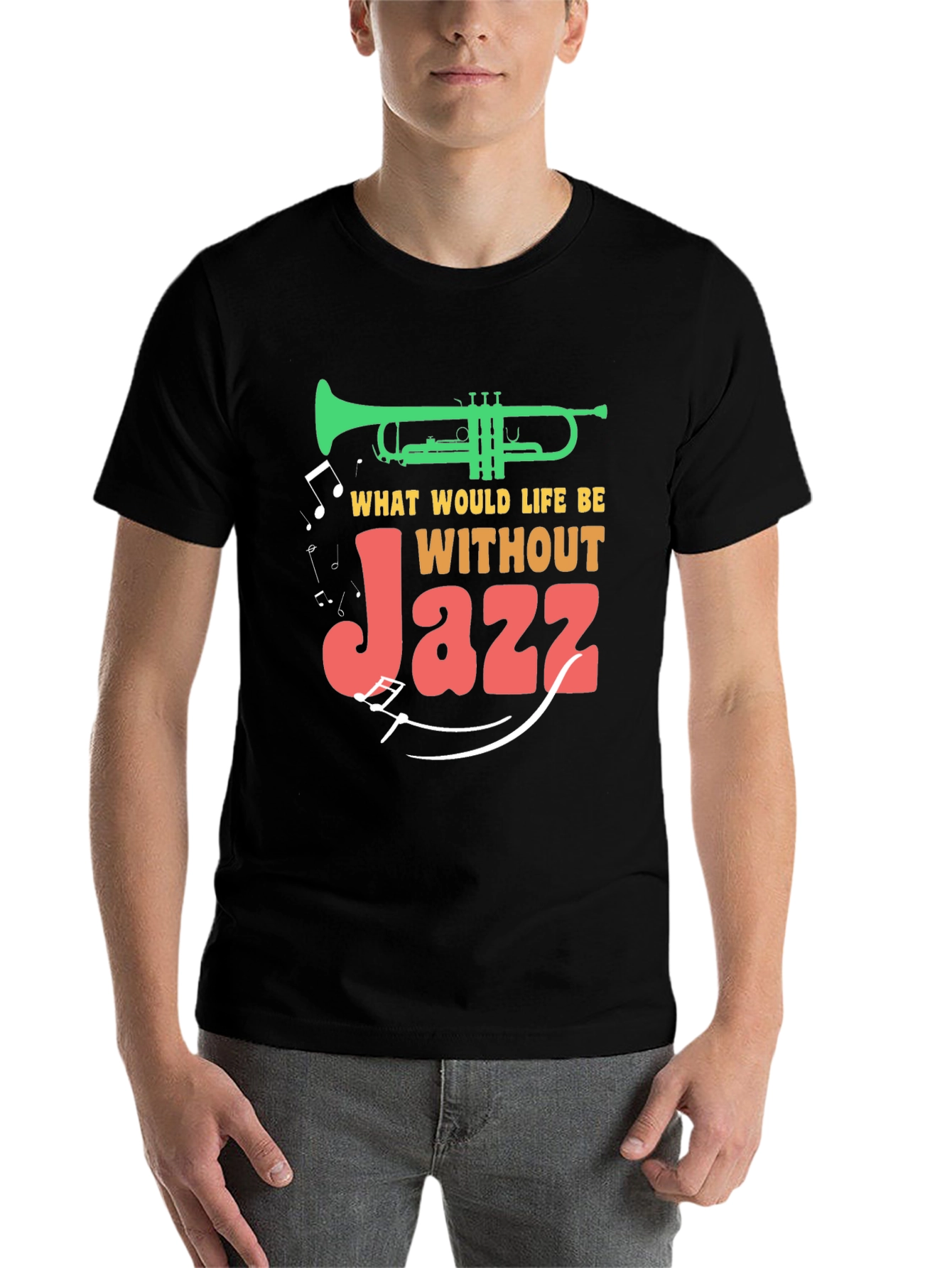 Black Jazz Music T-Shirt - What Would Life Be Without Jazz? view 7