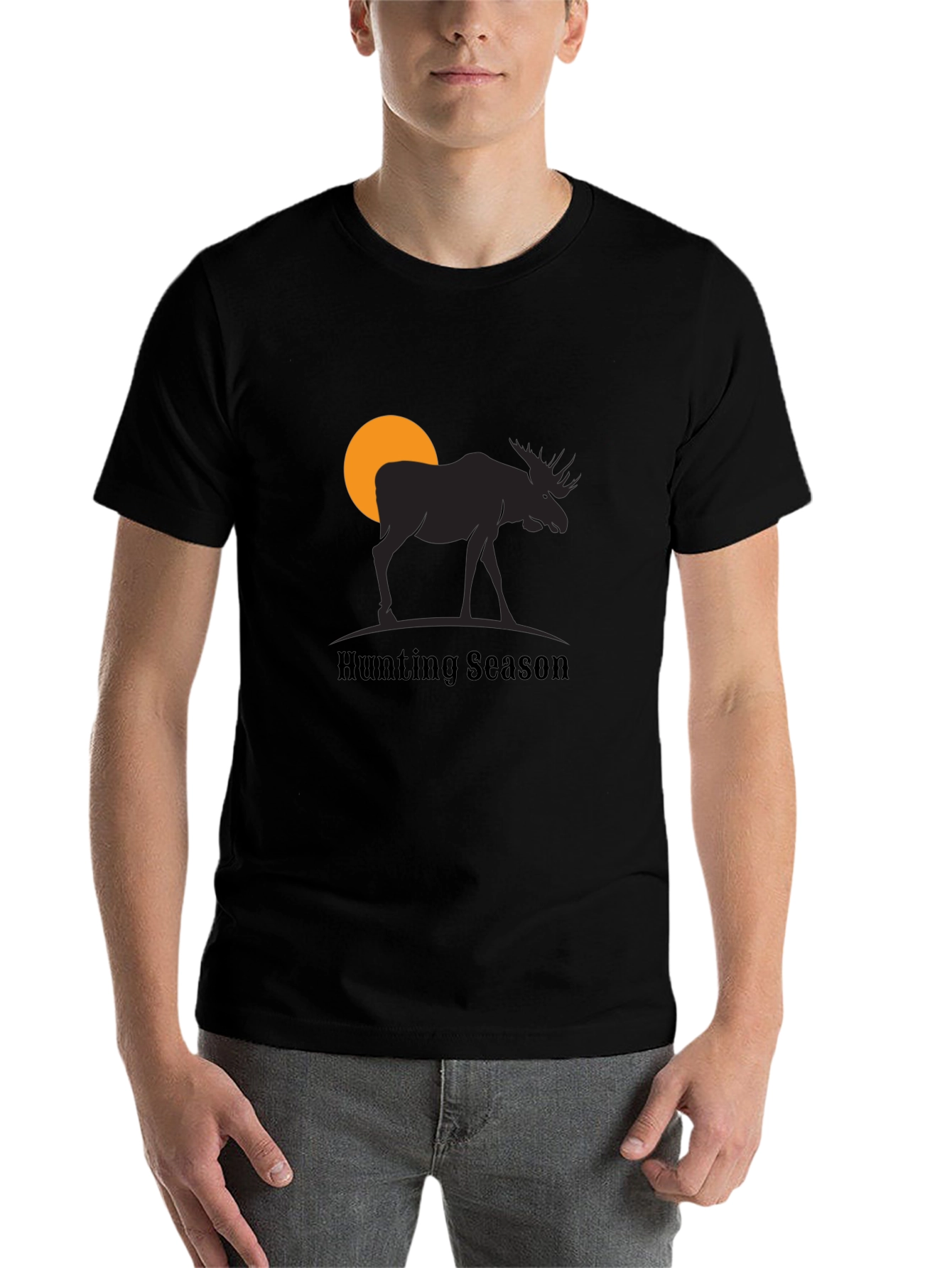 Black Hunting Season Moose Graphic T-Shirt view 7