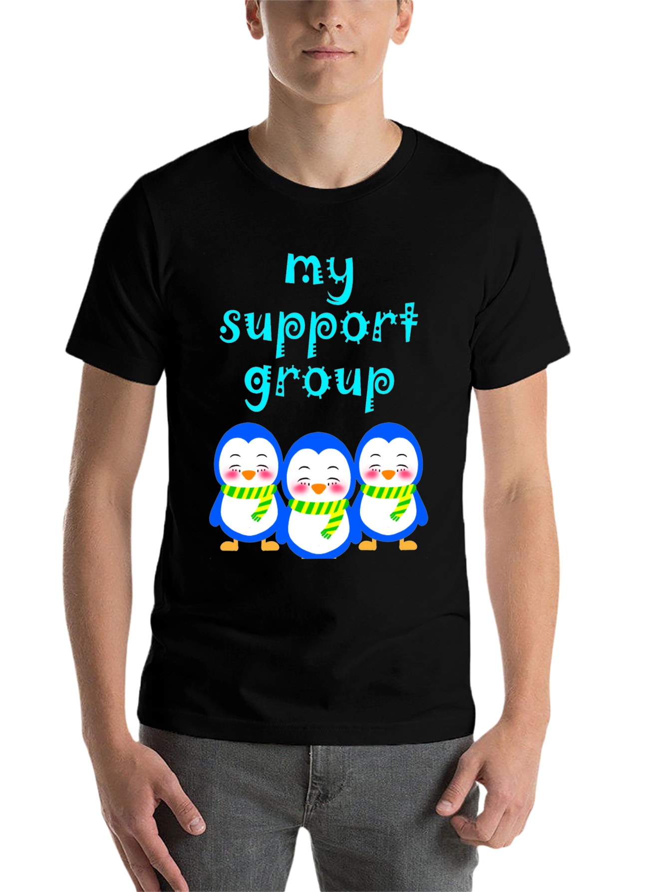 Black Penguin Support Group Graphic Tee - Unisex view 7