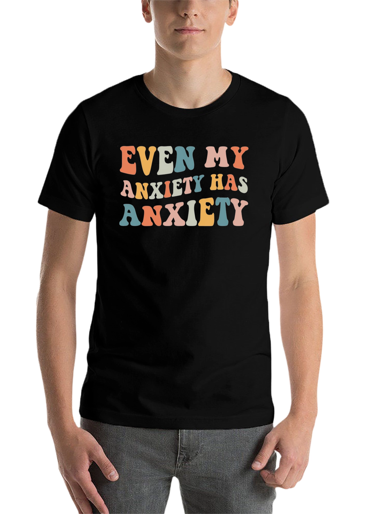 Black Anxiety Graphic Tee - Unisex Soft Cotton view 7
