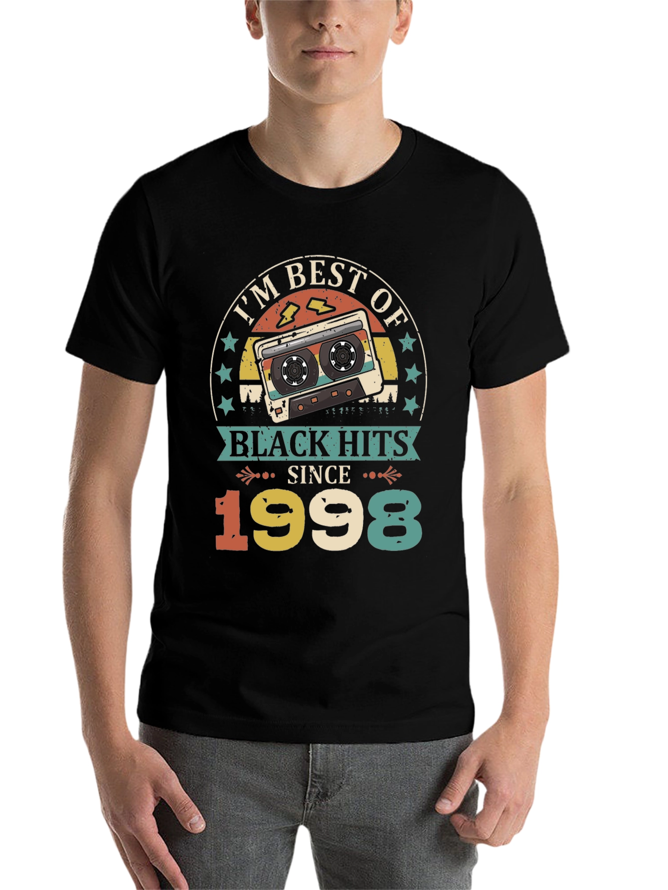 Black Best of Black Hits Since 1998 Cassette Tape T-Shirt view 7