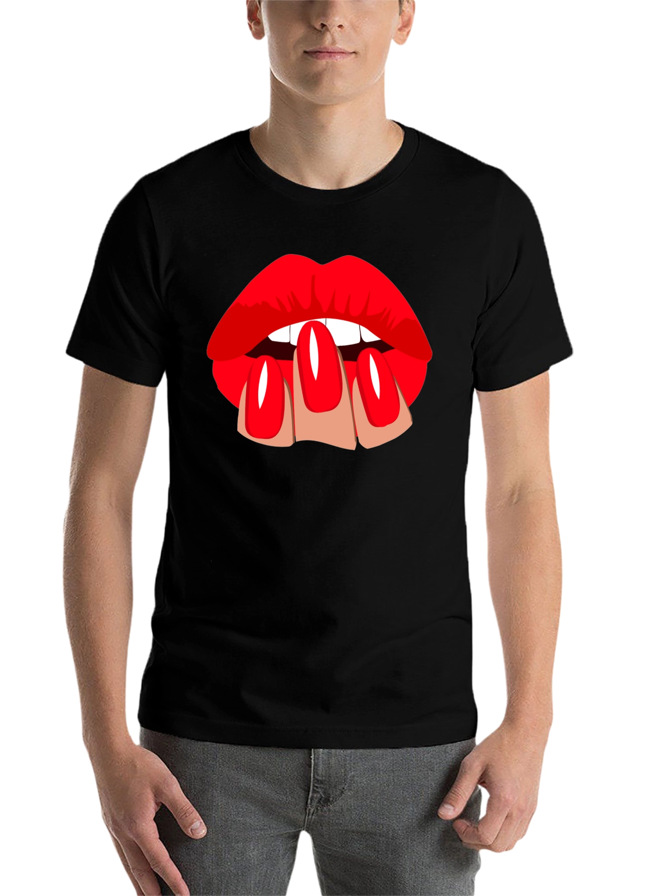 Black Lip Service Graphic T-Shirt view 7