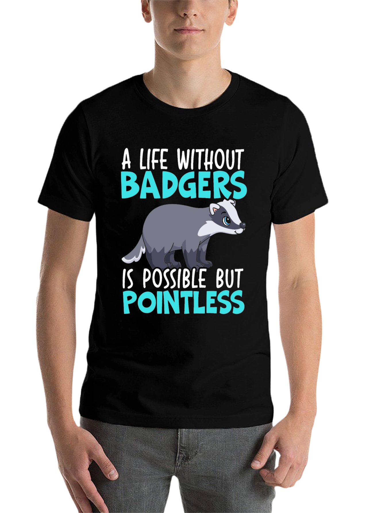 Black A Life Without Badgers Graphic Tee view 7