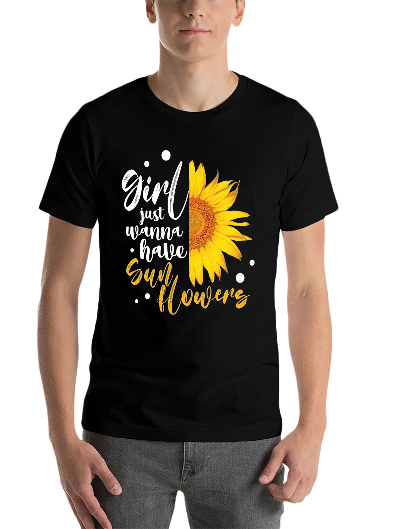 Black Girl Just Wanna Have Sunflowers T-Shirt view 7
