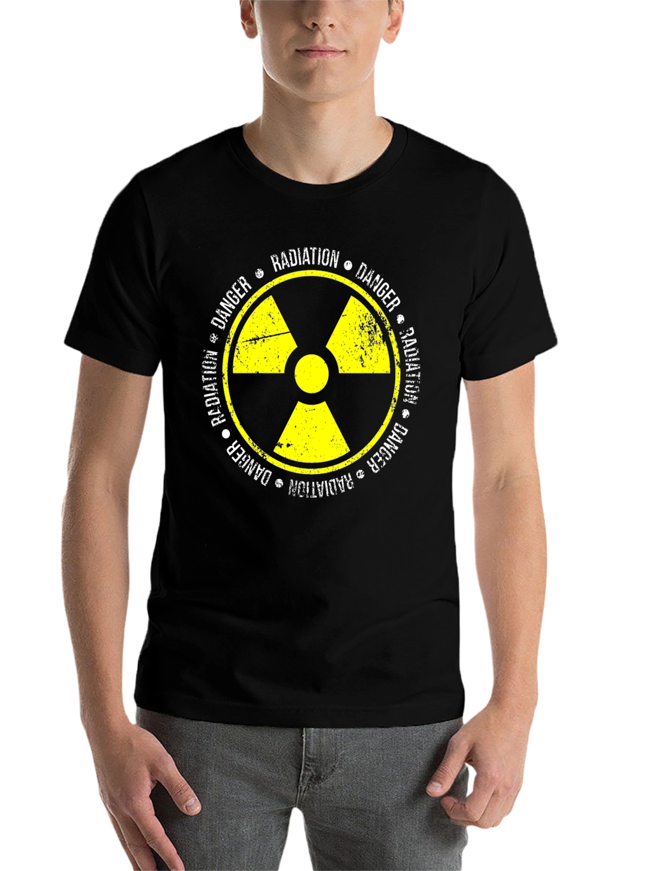 Black Radiation Danger Symbol Graphic Tee view 7