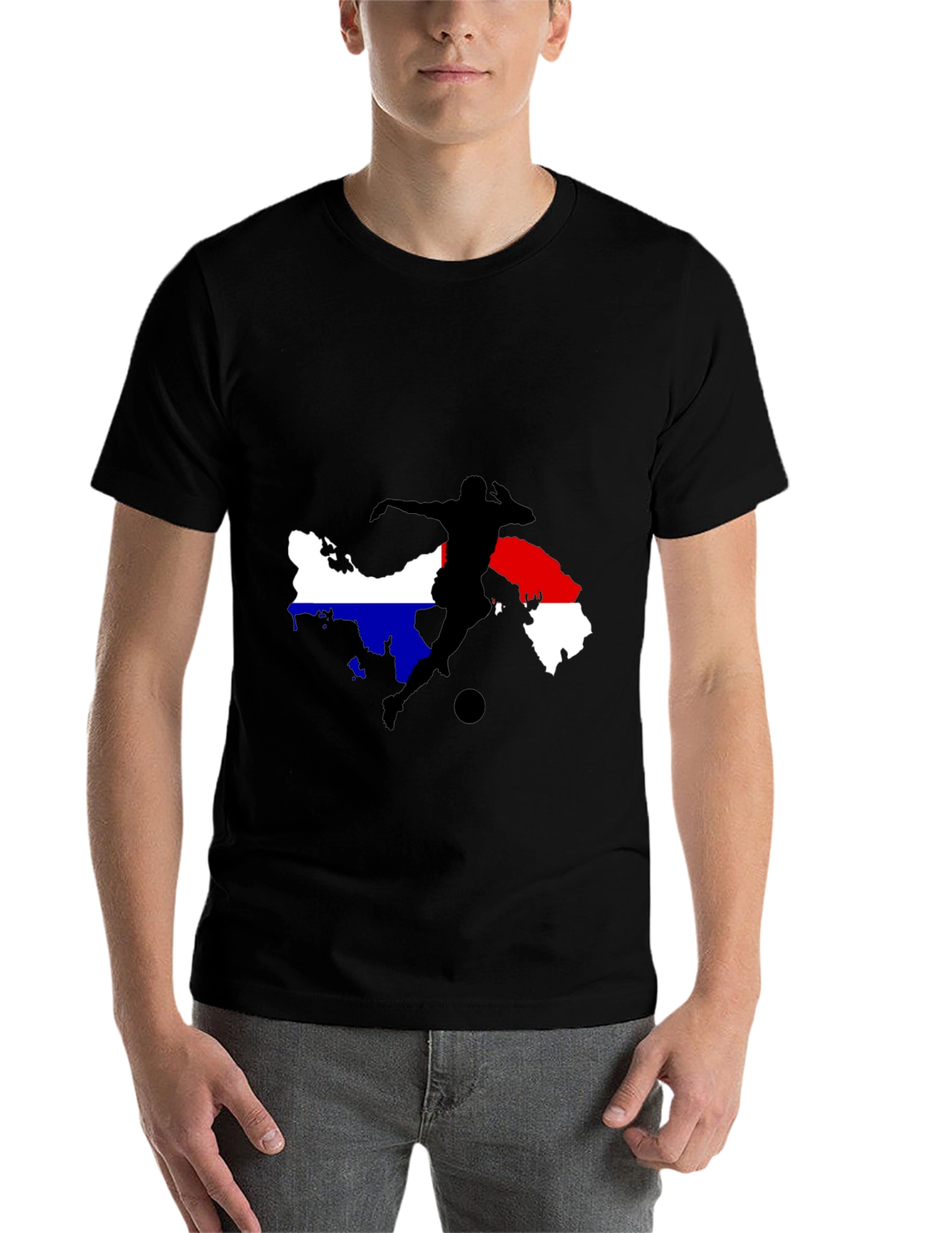 Soccer Silhouette Black T-Shirt - 7