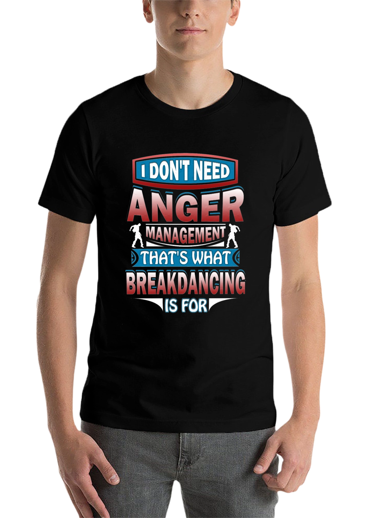Black Anger Management Breakdancing T-Shirt view 7