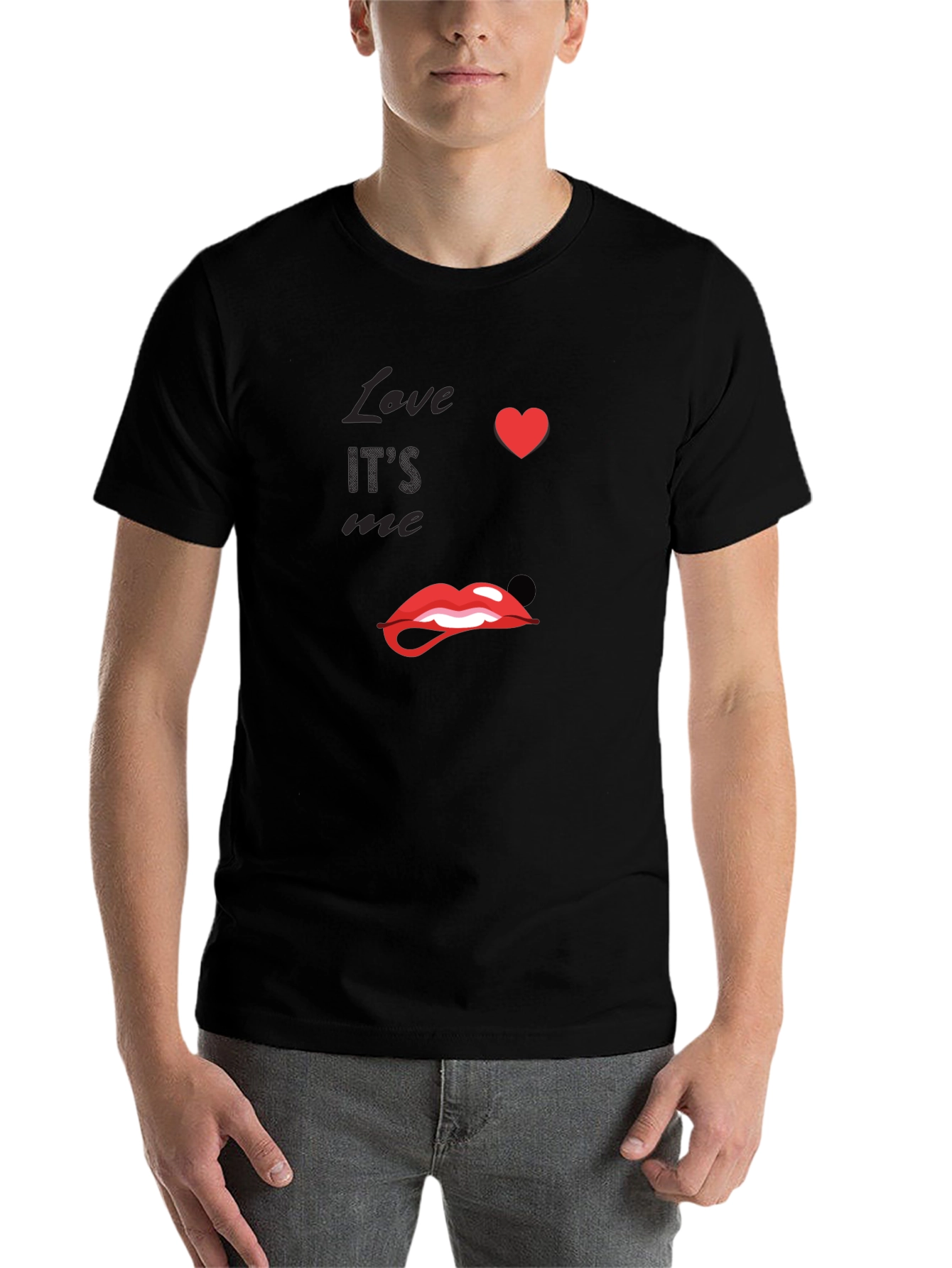 Black Love Lips Graphic Tee - Stylish Unisex T-Shirt view 7