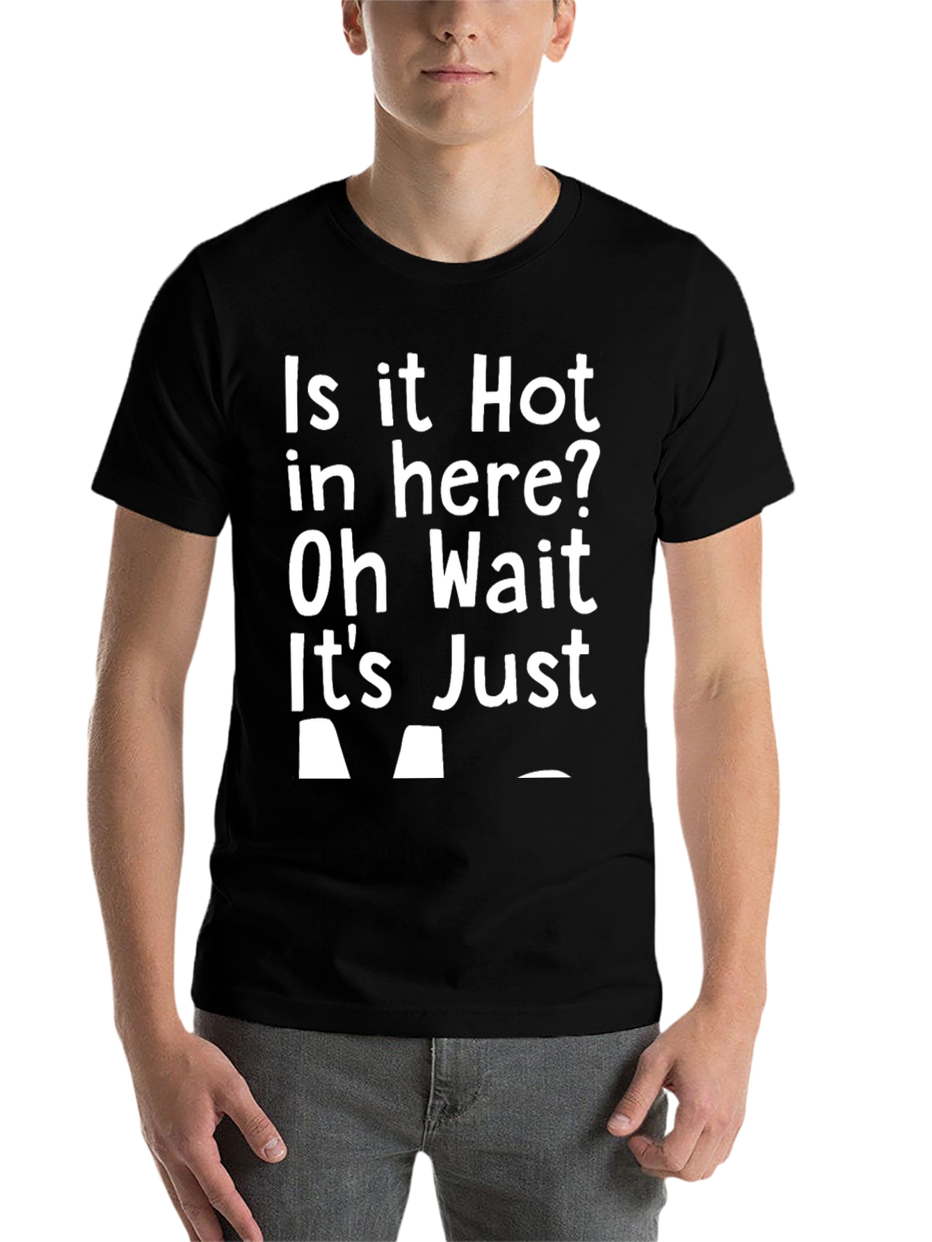 Black Funny "Is It Hot In Here?" Graphic Tee view 7