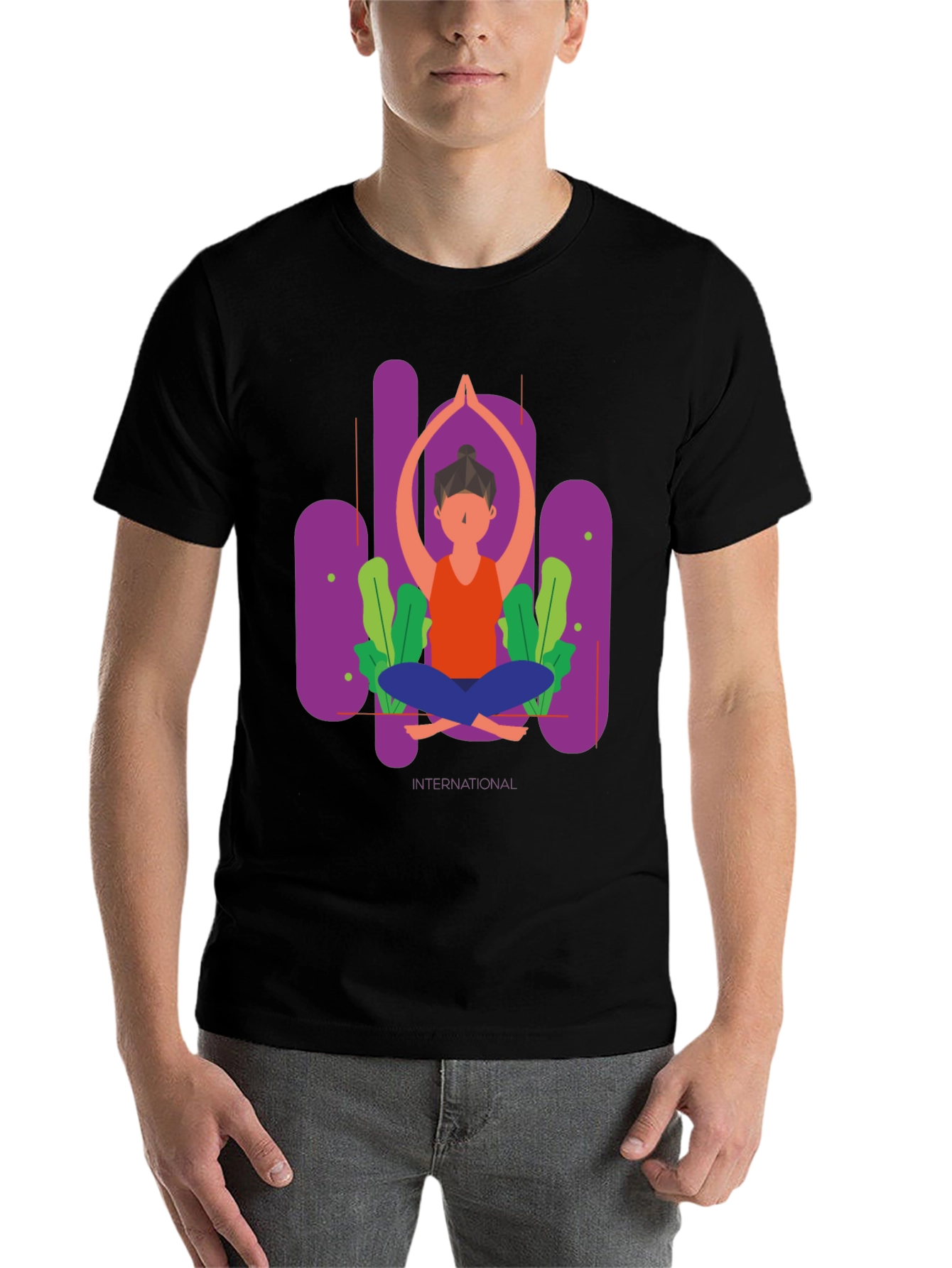 Black Yoga International T-Shirt view 7