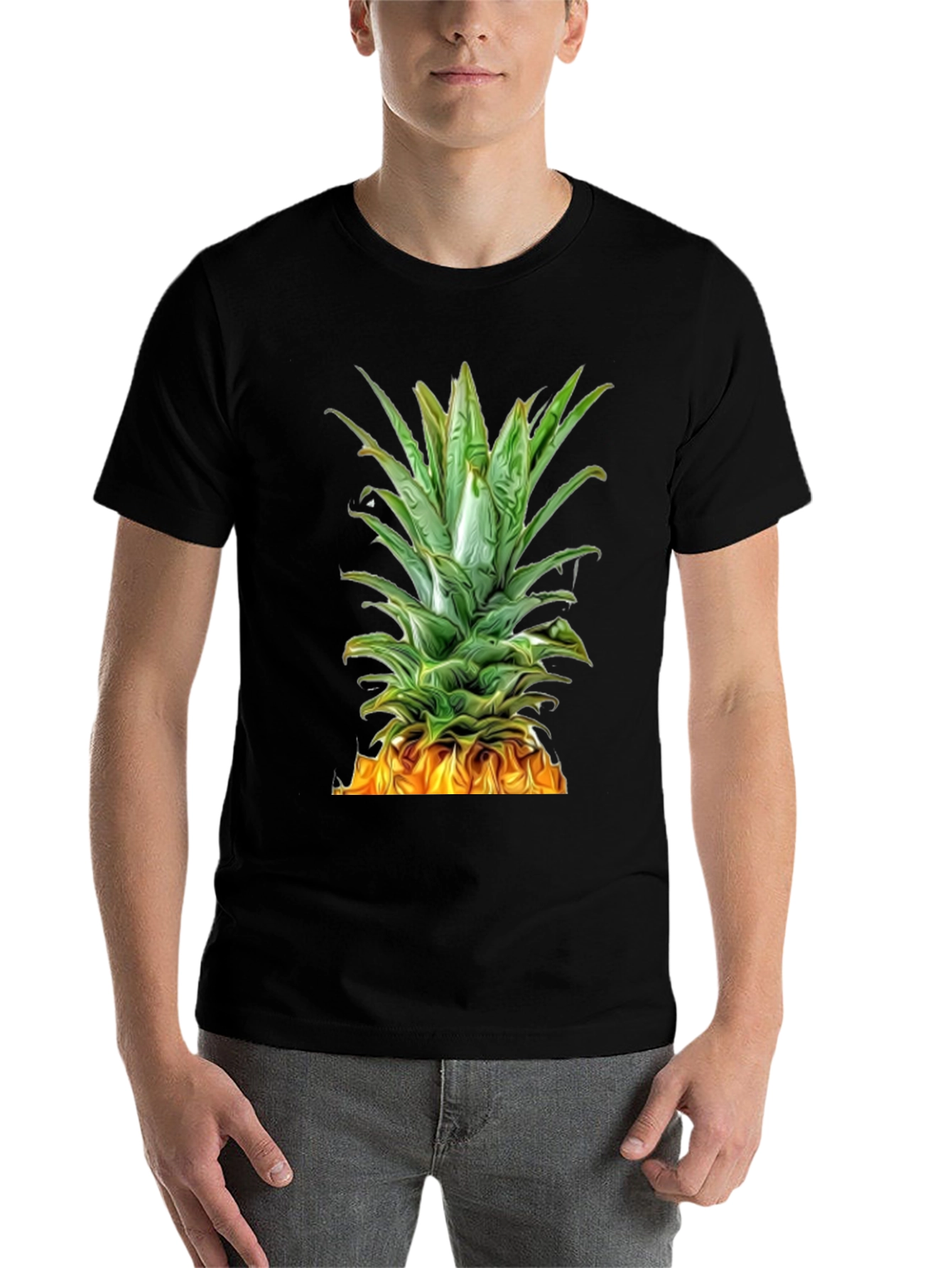Black Pineapple Graphic Tee - Tropical Summer Style view 7
