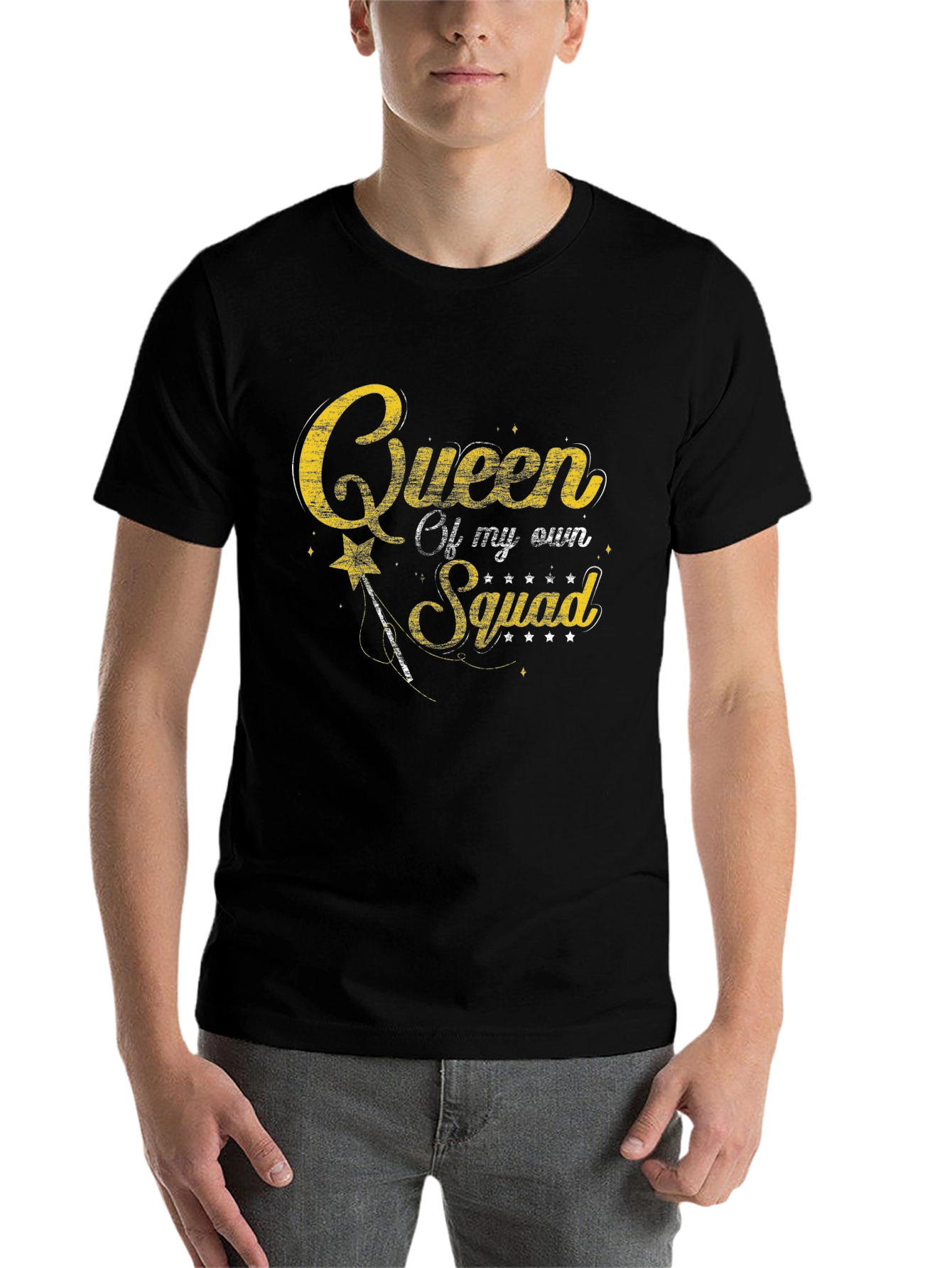 Black Queen of My Own Squad Black T-Shirt view 7