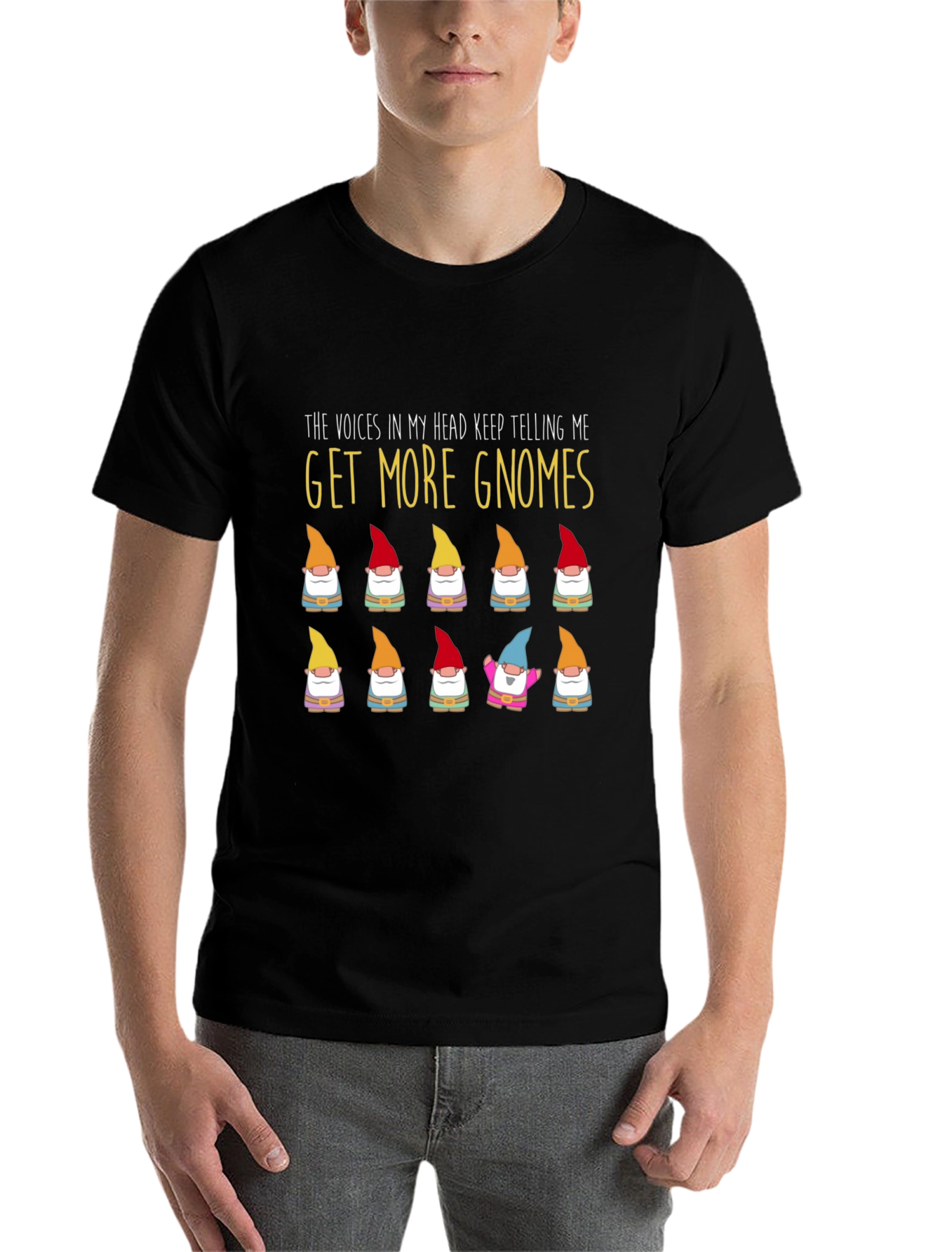 Black Get More Gnomes Graphic T-Shirt view 7