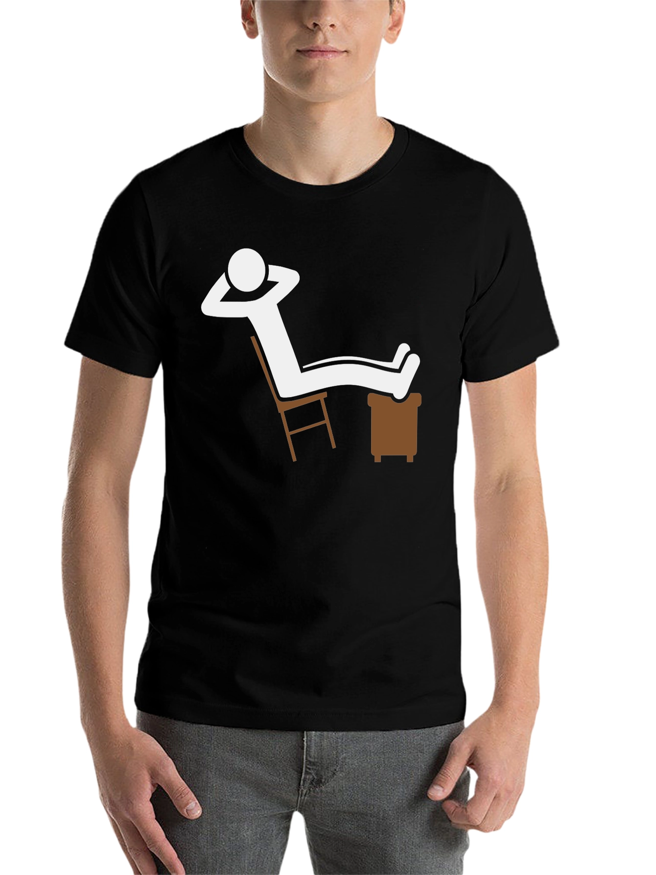 Black Relaxing Stick Figure T-Shirt - Casual Comfort view 7