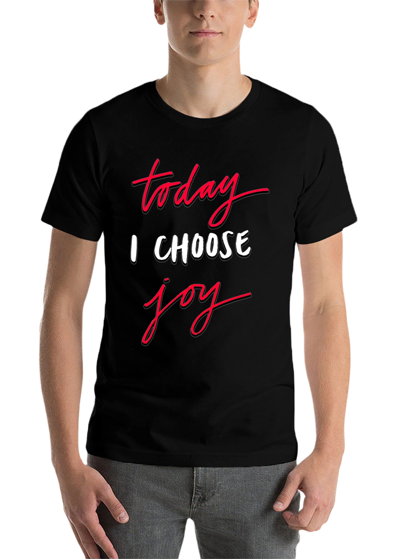 Black Choose Joy Graphic Tee - Inspirational T-Shirt view 7