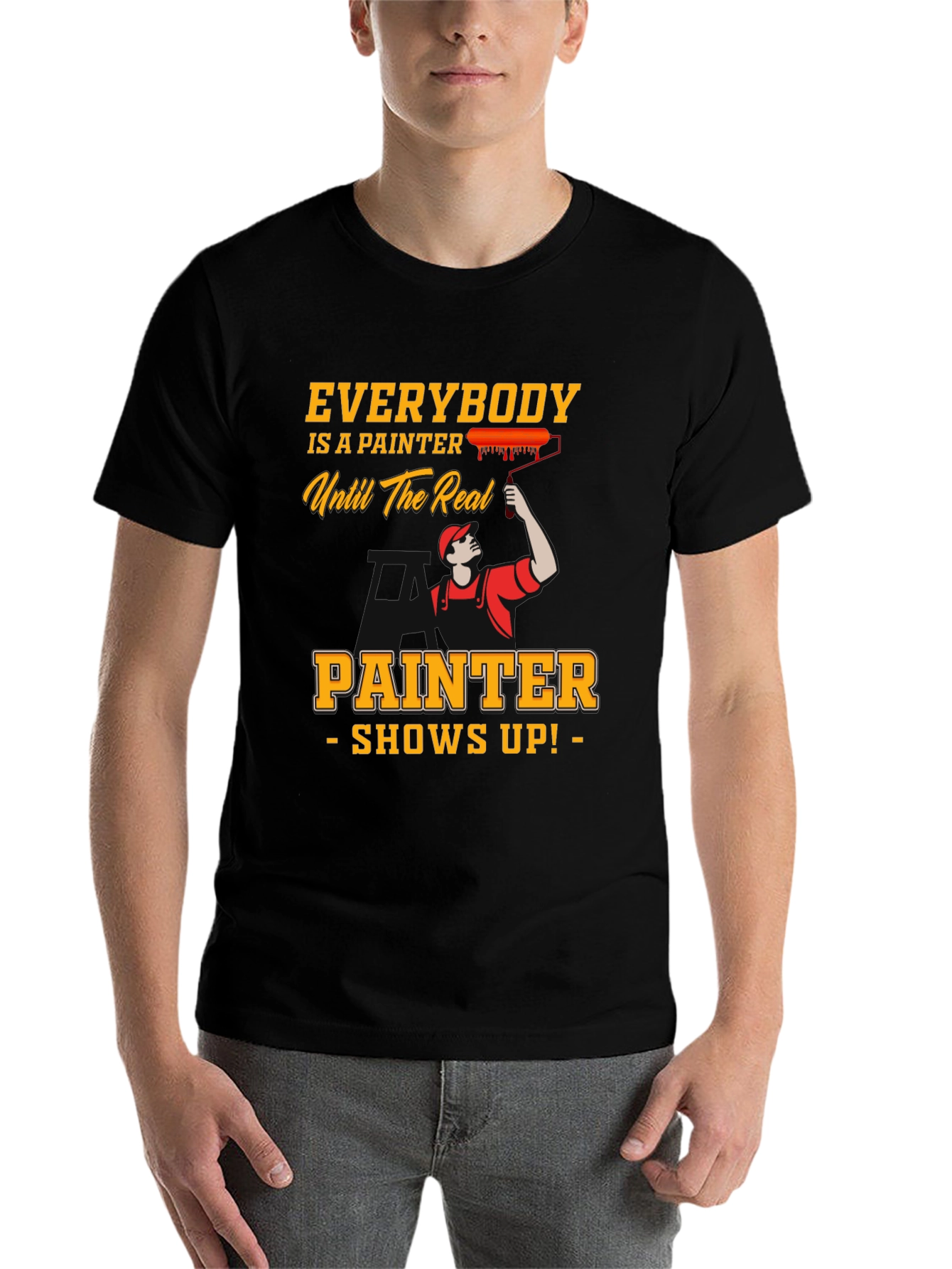 Black Everybody is a Painter T-Shirt view 7
