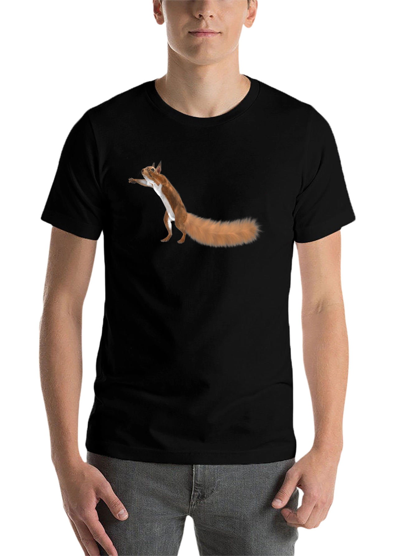 Black Squirrel Graphic Tee - Fun Black T-Shirt view 7