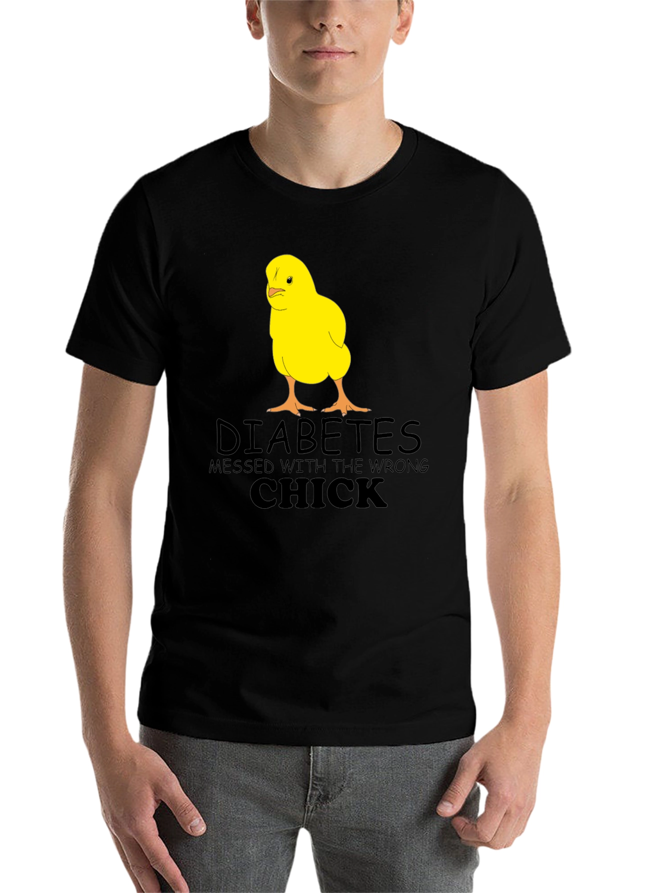 Black Diabetes Wrong Chick T-Shirt, Funny Graphic Tee view 7