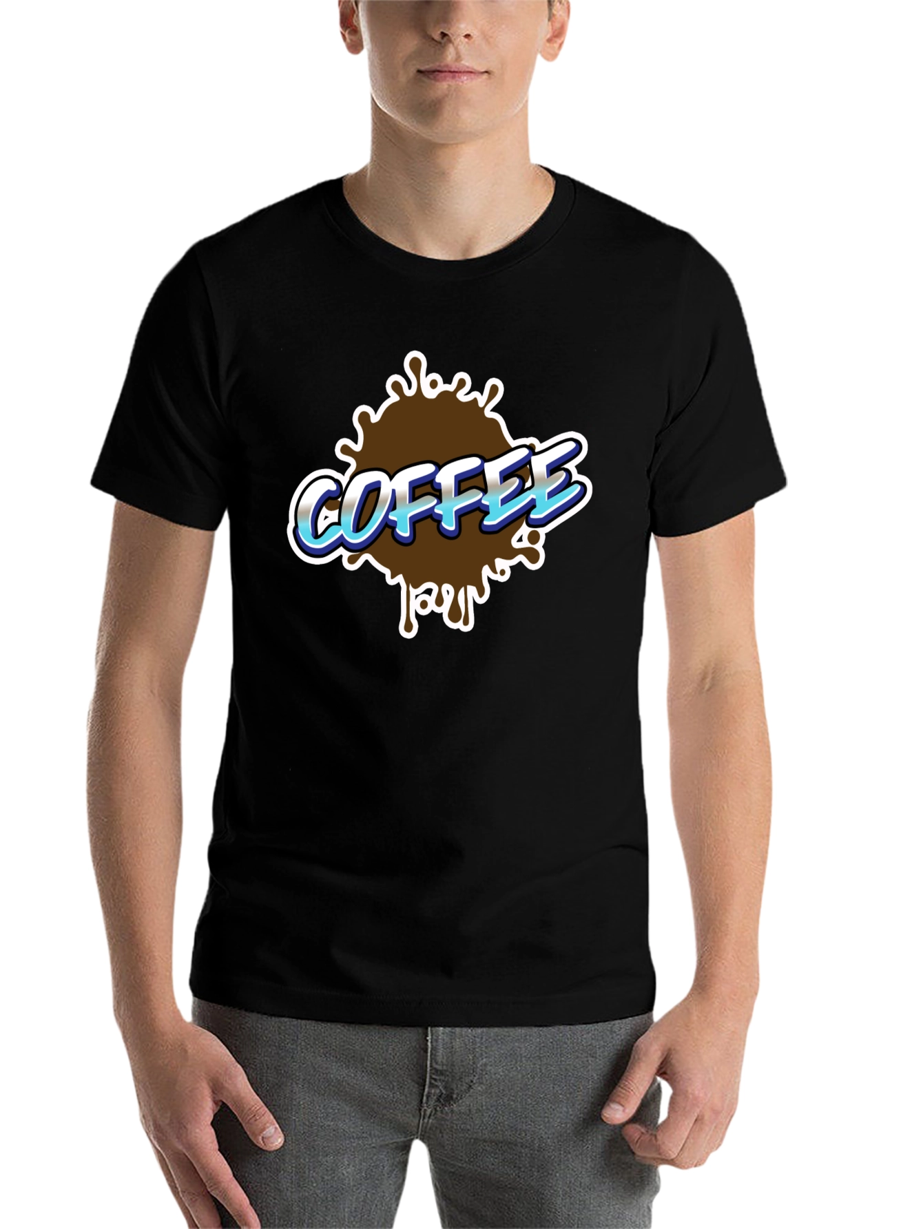 Black Coffee Splash Graphic T-Shirt - Black view 7