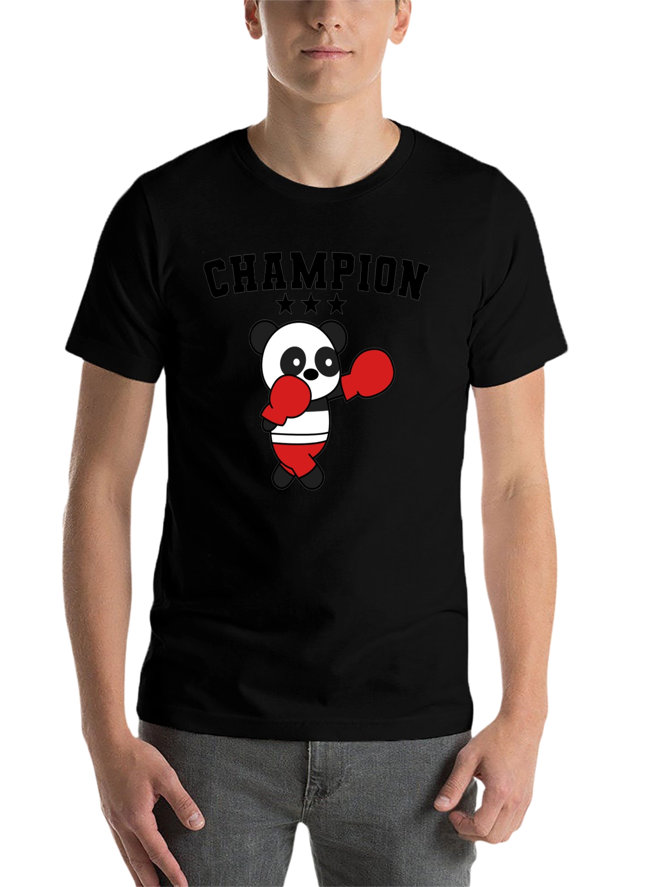 Black Champion Panda Boxing T-Shirt view 7