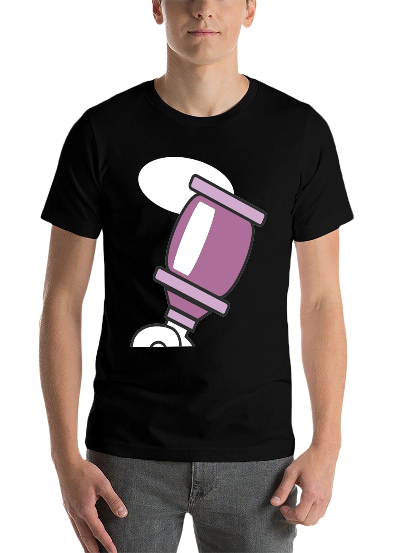 Black Retro Cartoon Drink Black T-Shirt view 7