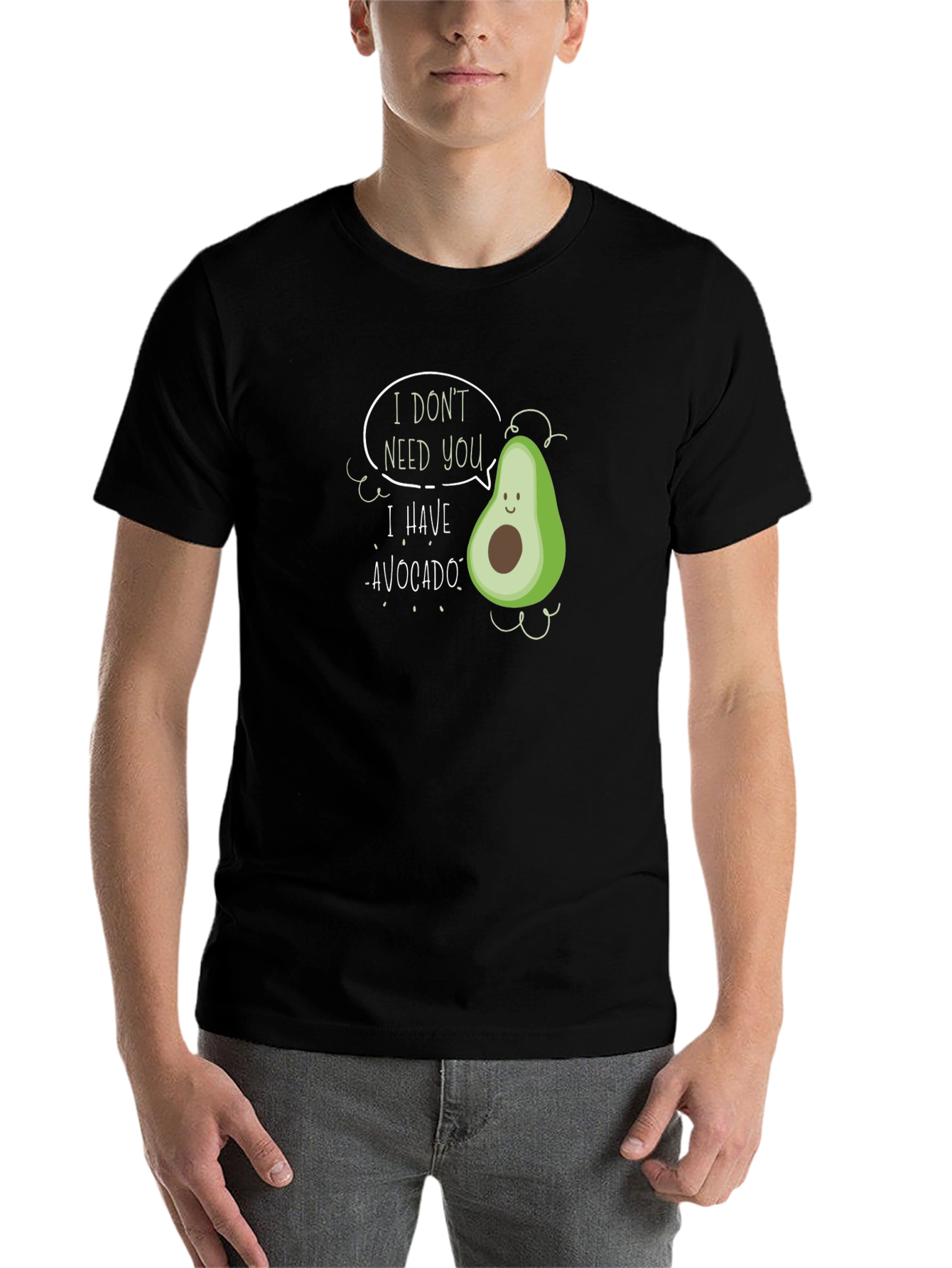 Black Funny Avocado Graphic Black T-Shirt view 7