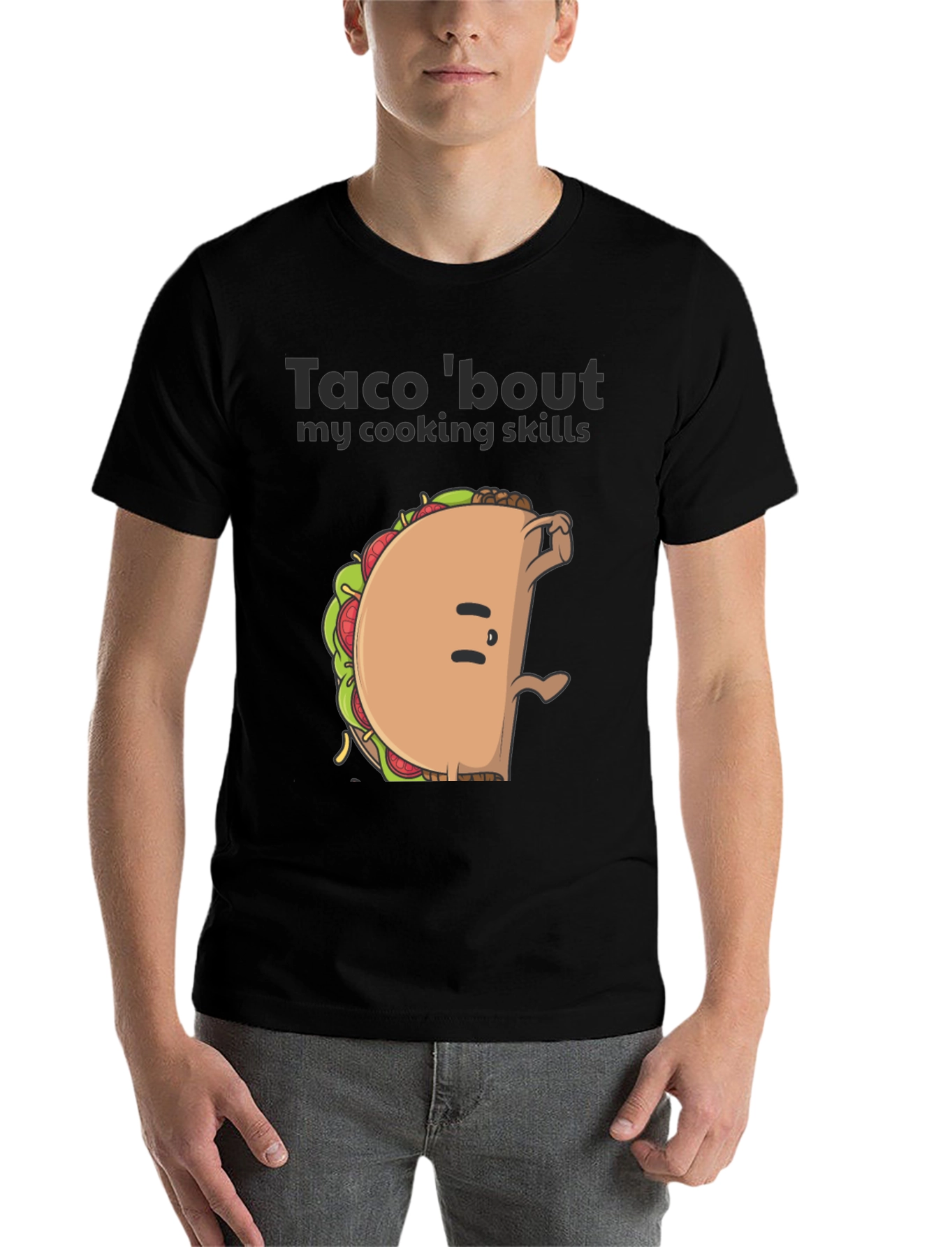 Black Funny Taco Cooking Skills Graphic Tee view 7