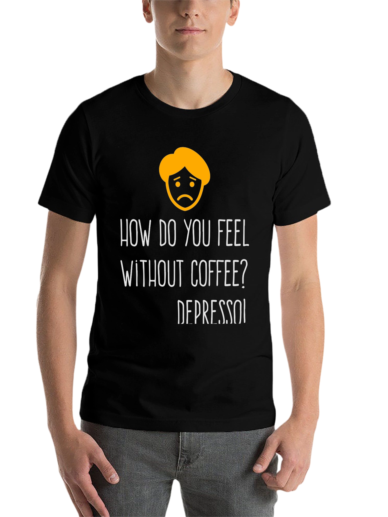 Black Depresso Funny T-Shirt - Coffee Lover Tee view 7