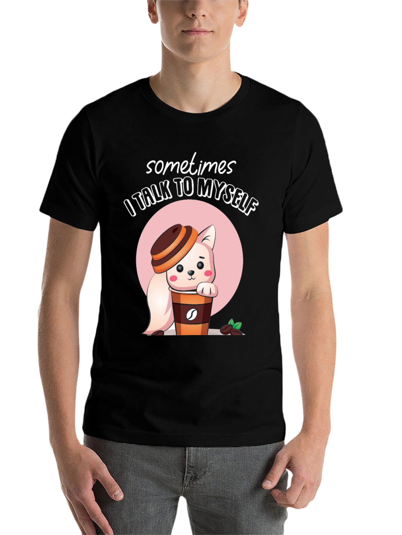 Black Sometimes I Talk to Myself T-Shirt view 7