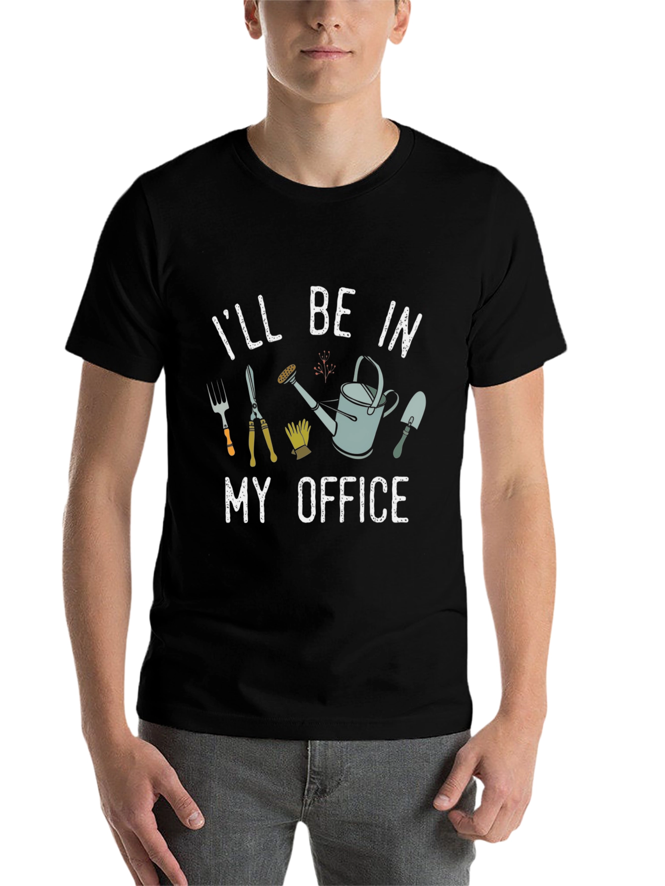 Black Gardening Office T-Shirt - Gardener Gift view 7