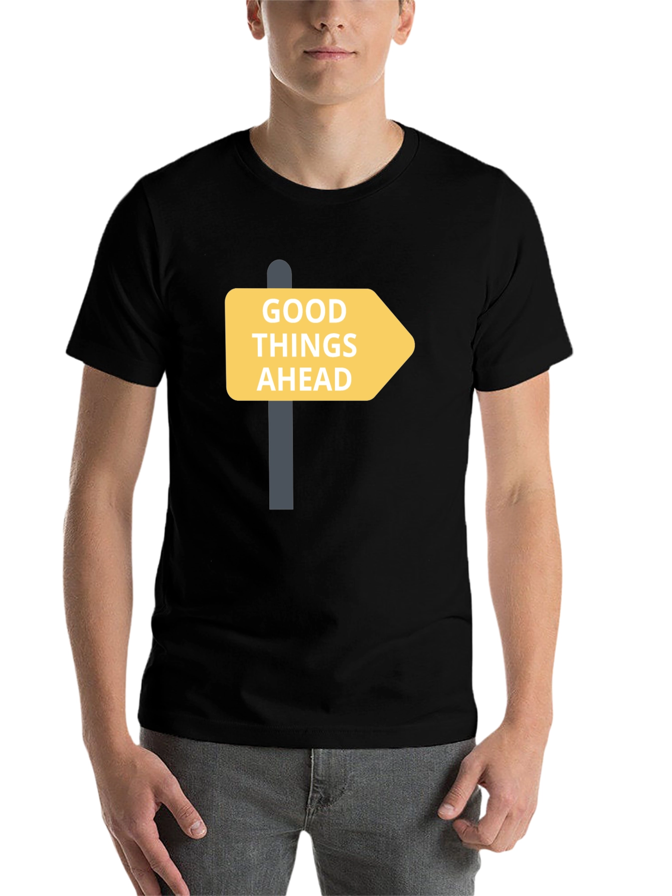 Black Good Things Ahead T-Shirt - Motivational Tee view 7