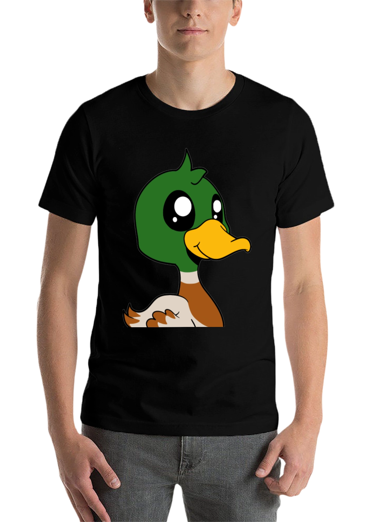 Black Duck Cartoon Graphic Black T-Shirt view 7