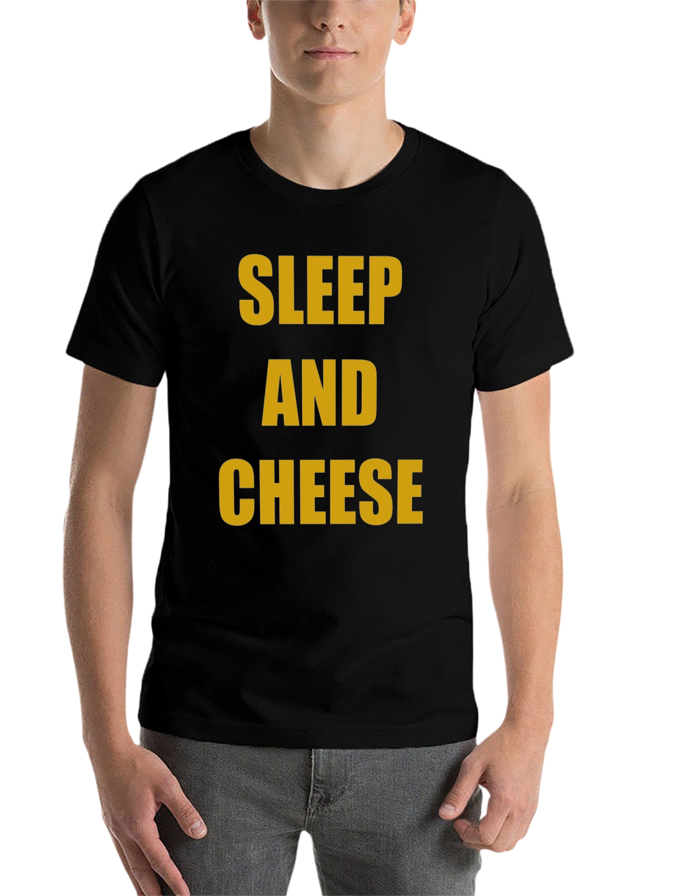 Black Sleep and Cheese Graphic Tee - Novelty T-Shirt view 7