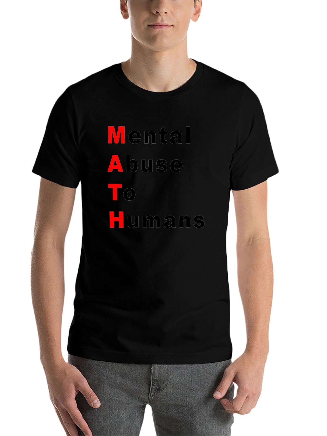 Black Funny Math Abuse to Humans Graphic T-Shirt view 7
