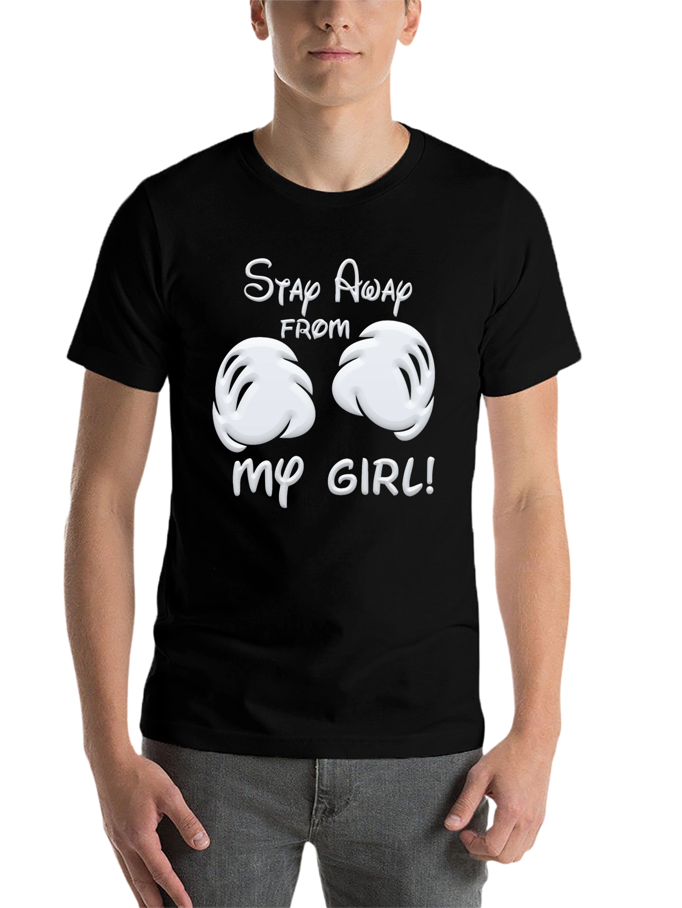 Black Stay Away From My Girl! Graphic Tee view 7