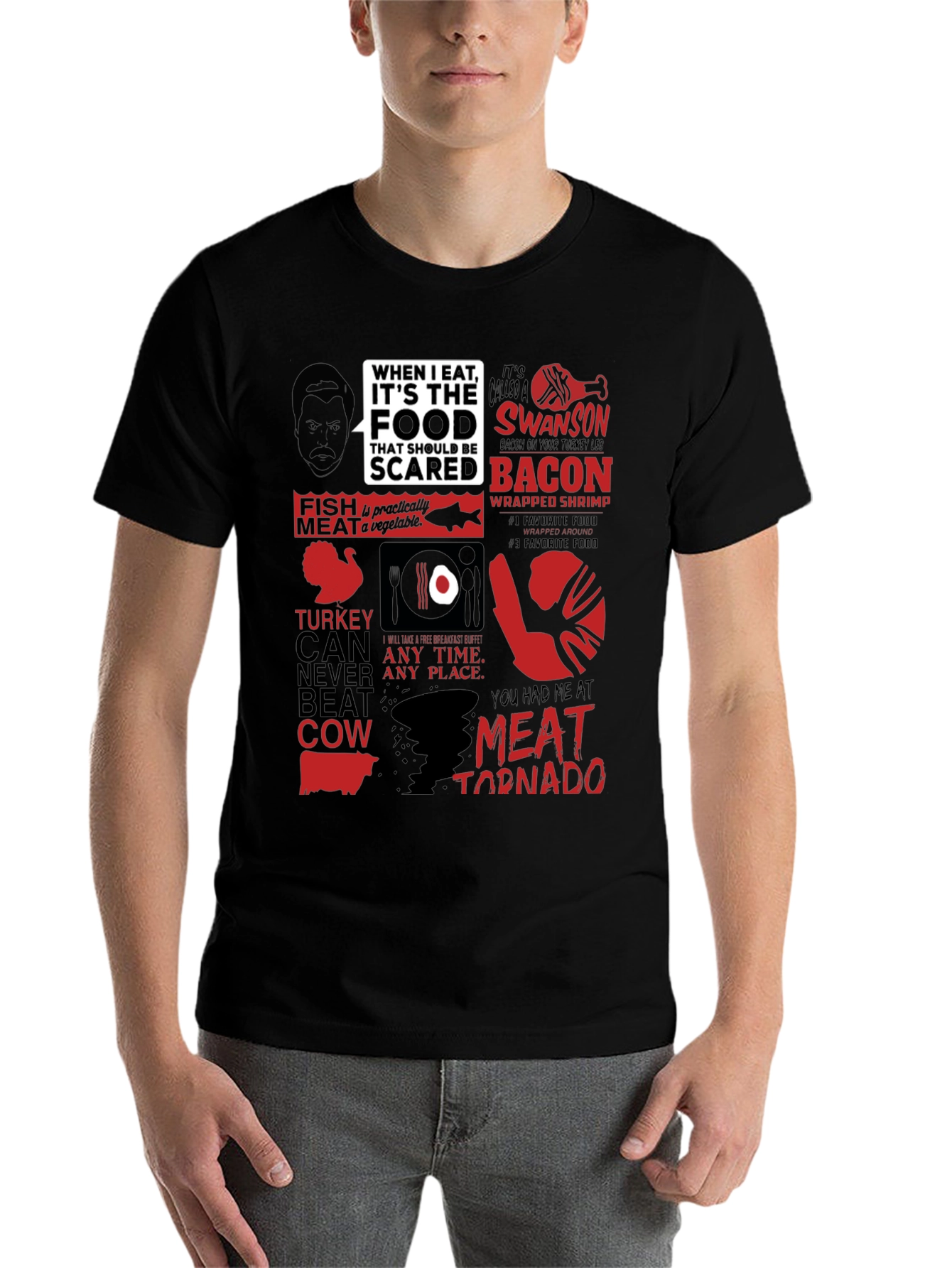 Ron Swanson Food T-Shirt - Meat Tornado Humor Tee - 7