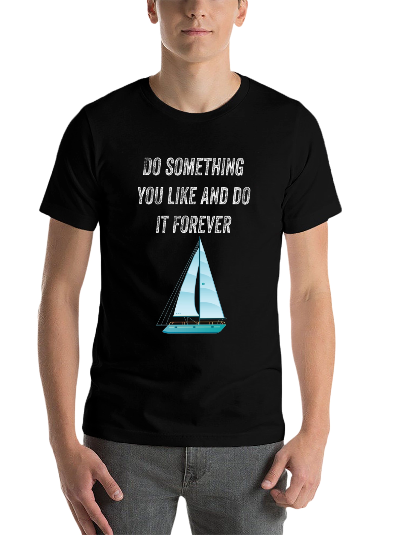 Black Inspirational Sailing T-Shirt - Do What You Love view 7
