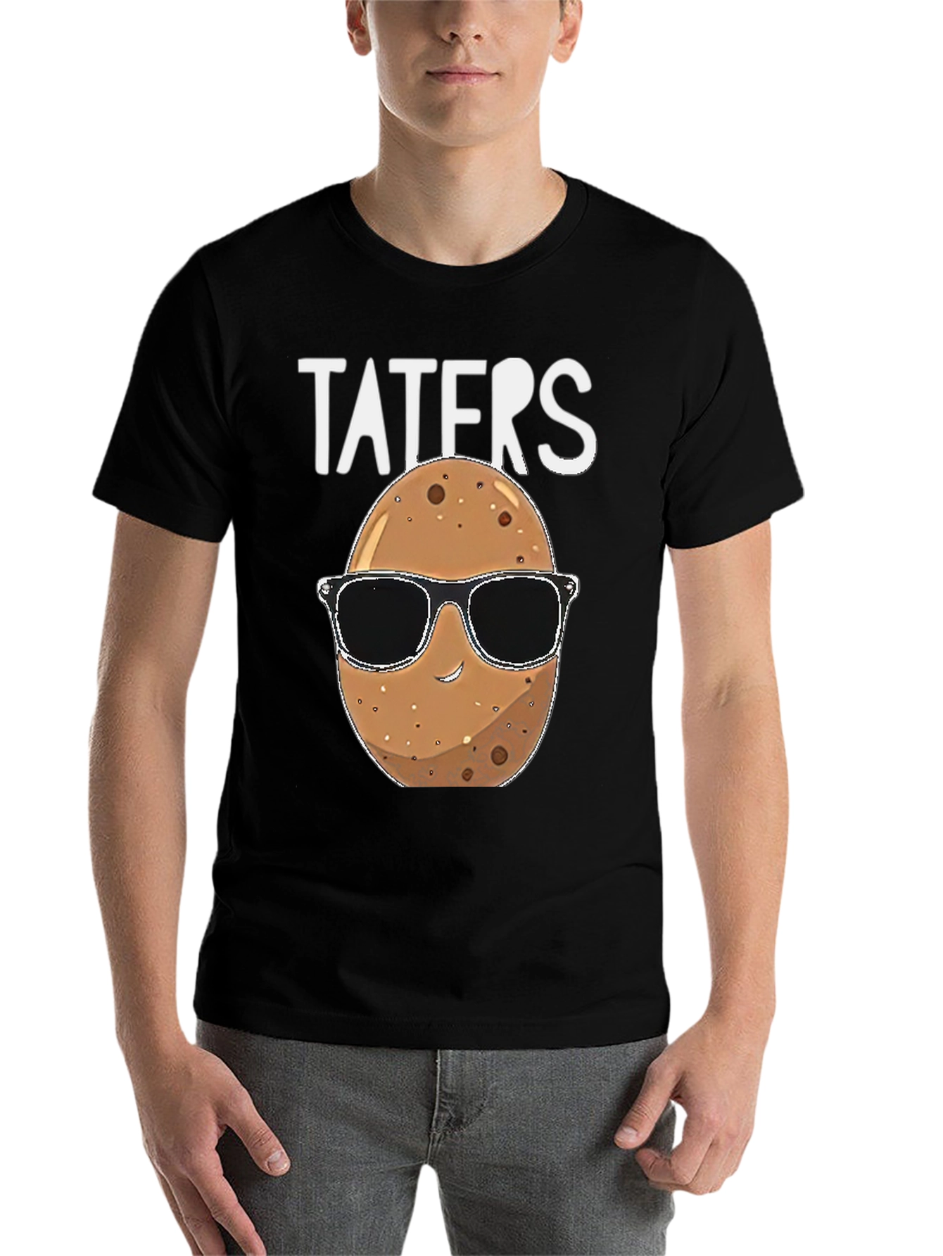 Black Taters Graphic Tee - Funny Potato Sunglasses Shirt view 7