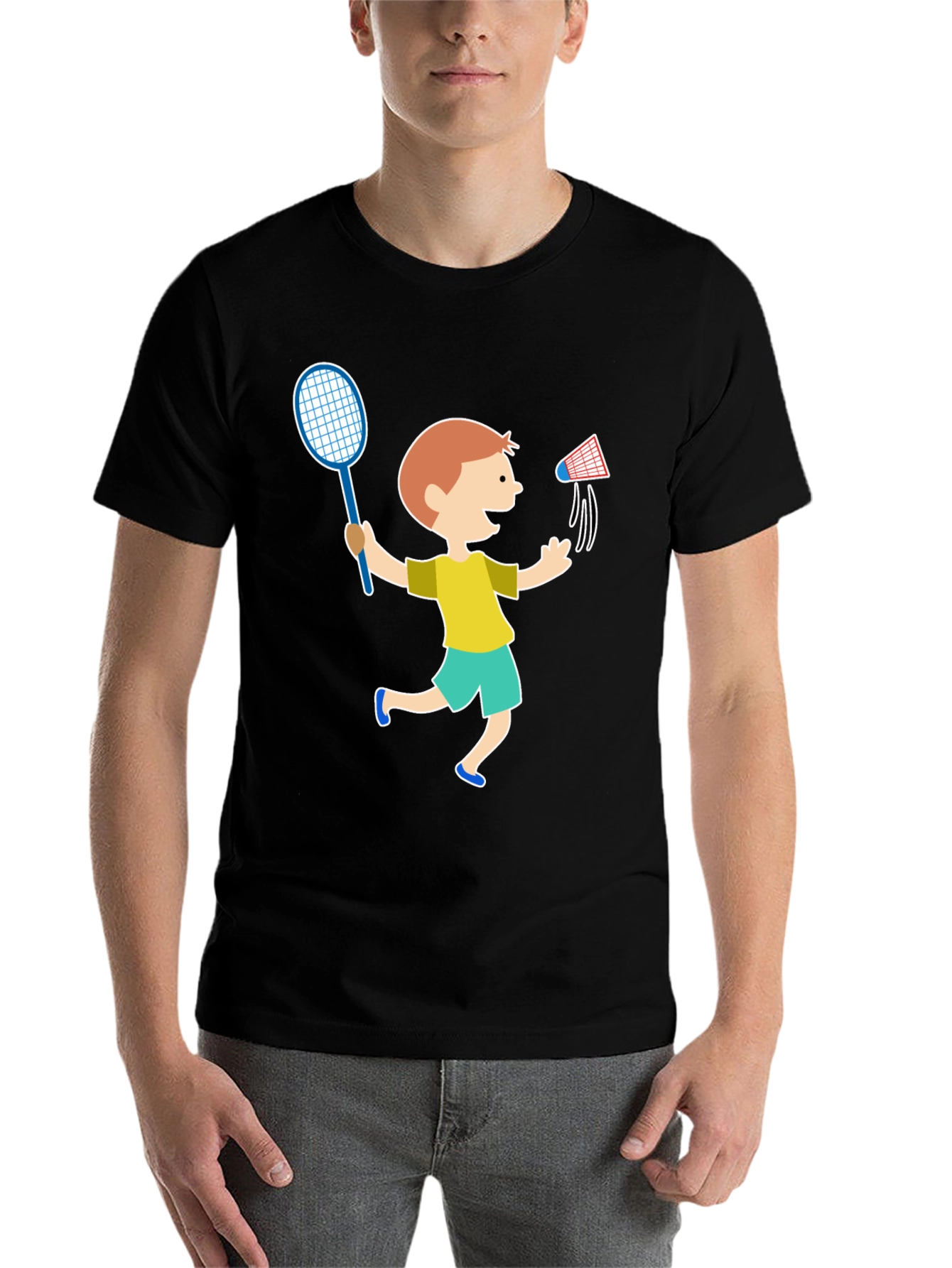 Black Boy's Badminton T-Shirt view 7