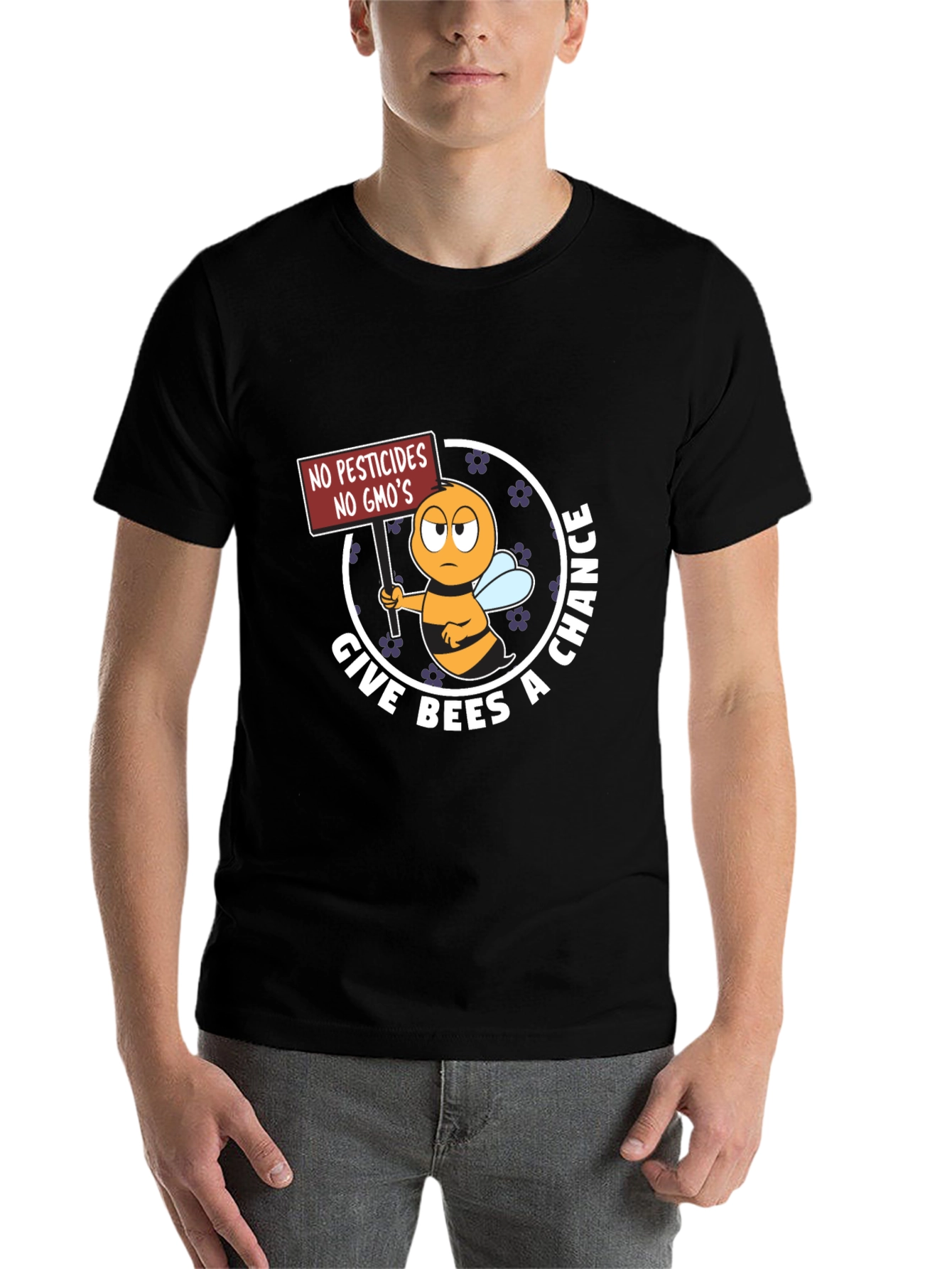 Give Bees A Chance T-Shirt, No GMO's - 7