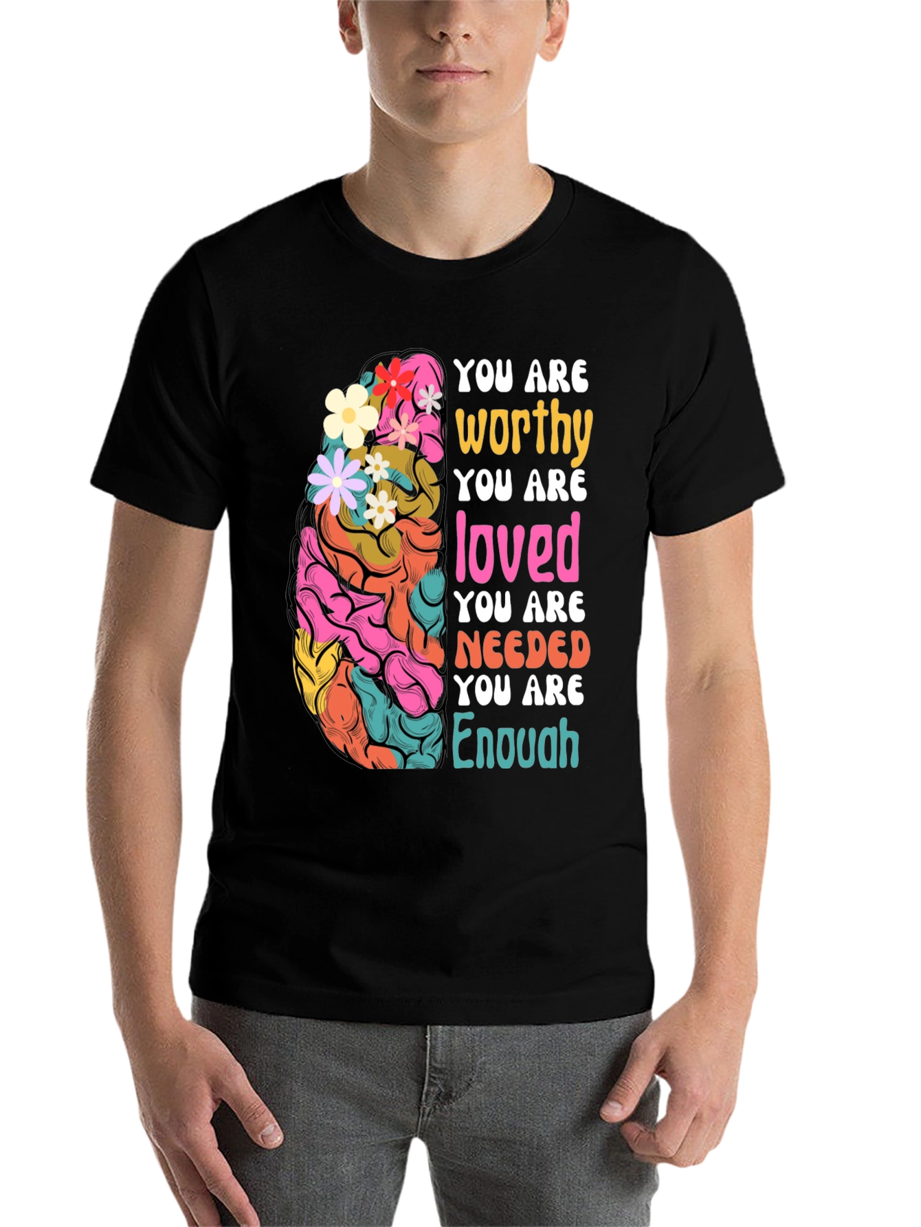 Black You Are Enough Graphic Tee view 7