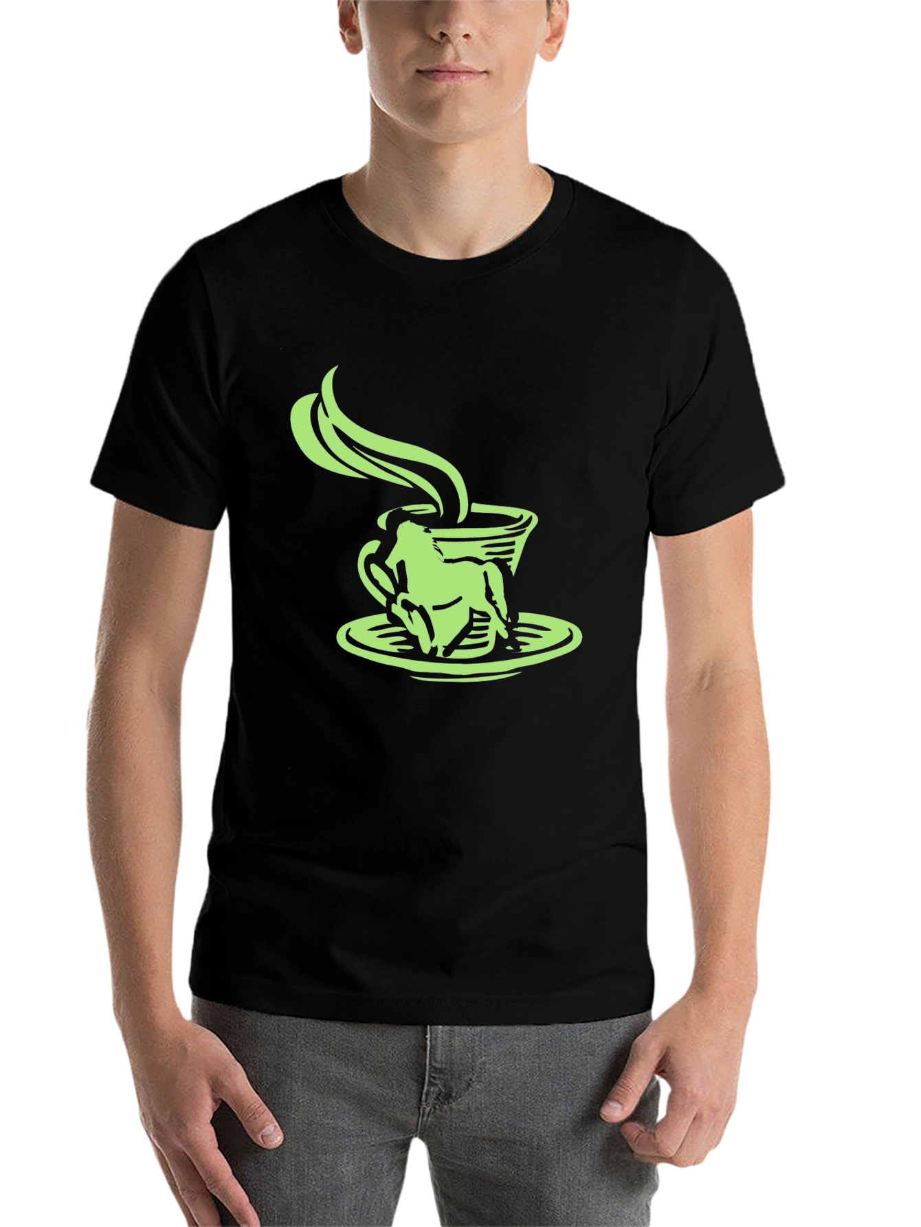 Black Frog in a Coffee Cup Graphic Tee view 7